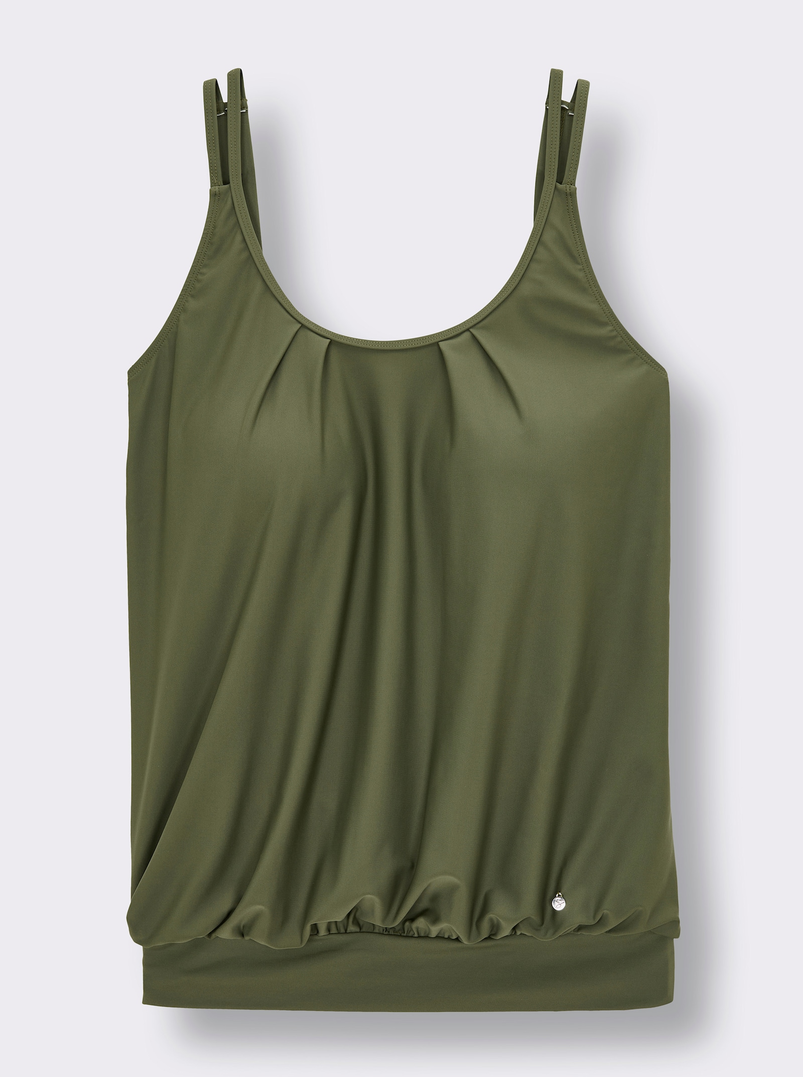 sheego Tankini-Oberteil mit elastischem Bündchen - oliv