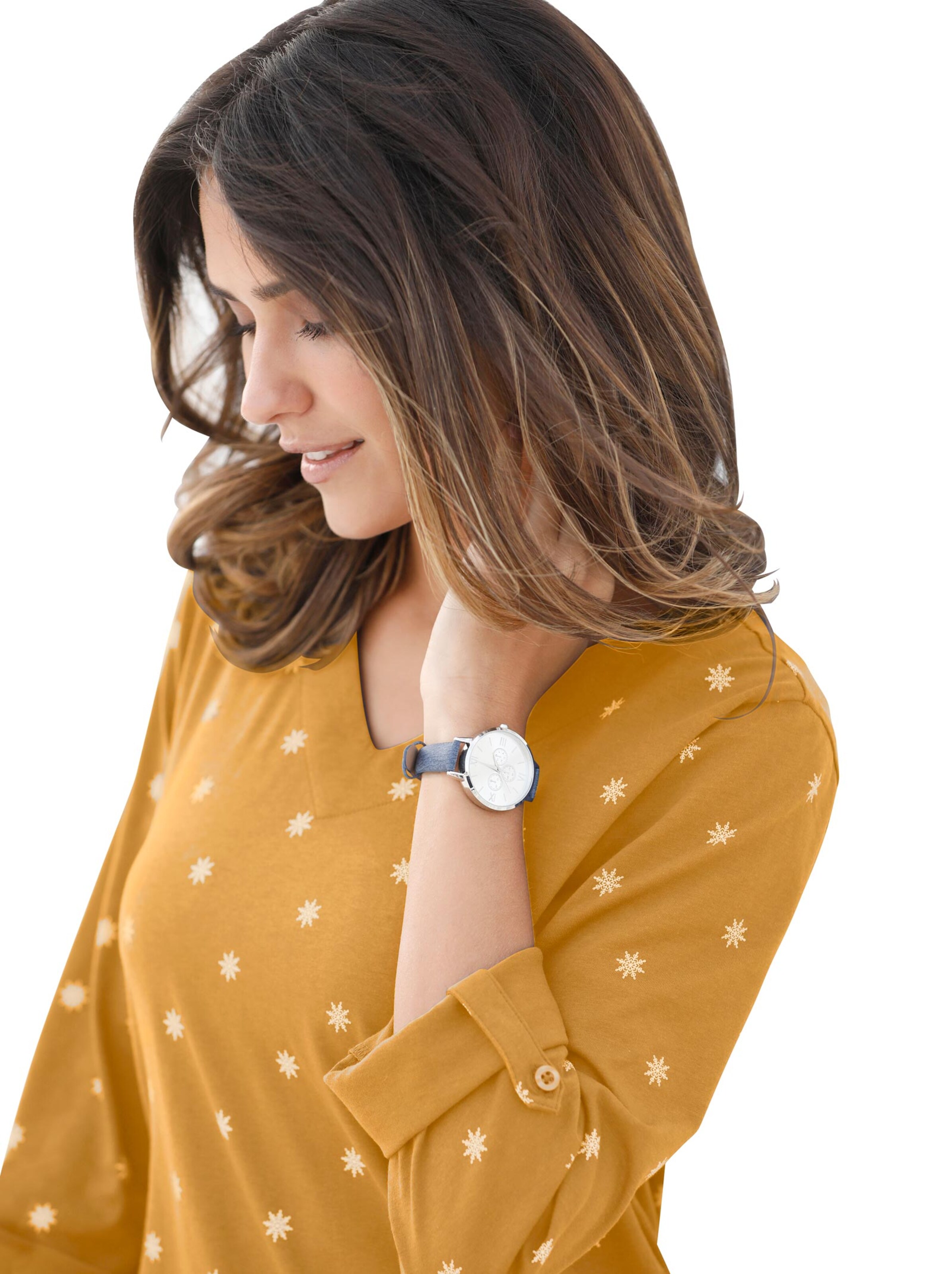 Shirt - ocker-bedruckt