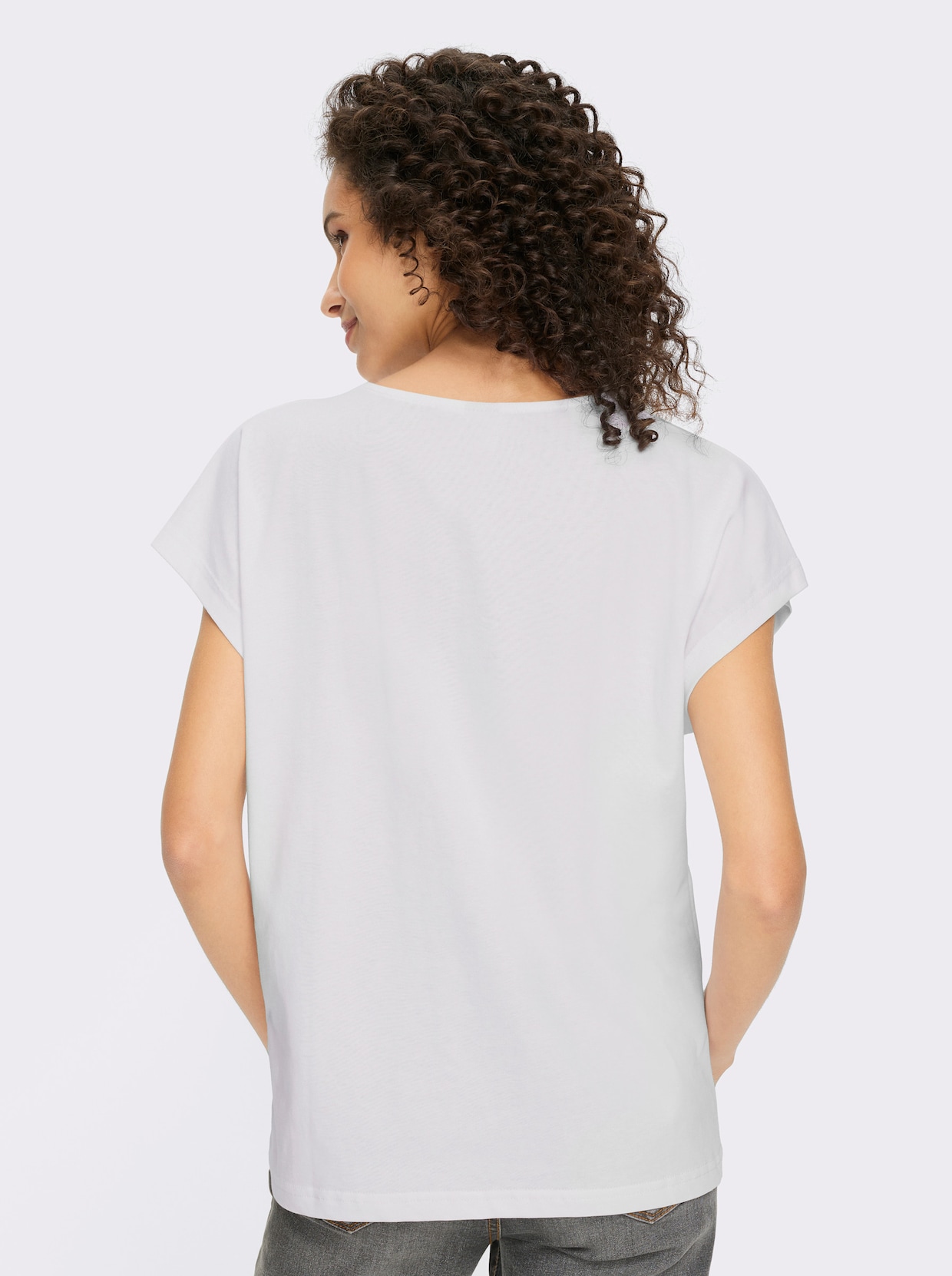 heine T-shirt à manches courtes - blanc-bleu jean imprimé