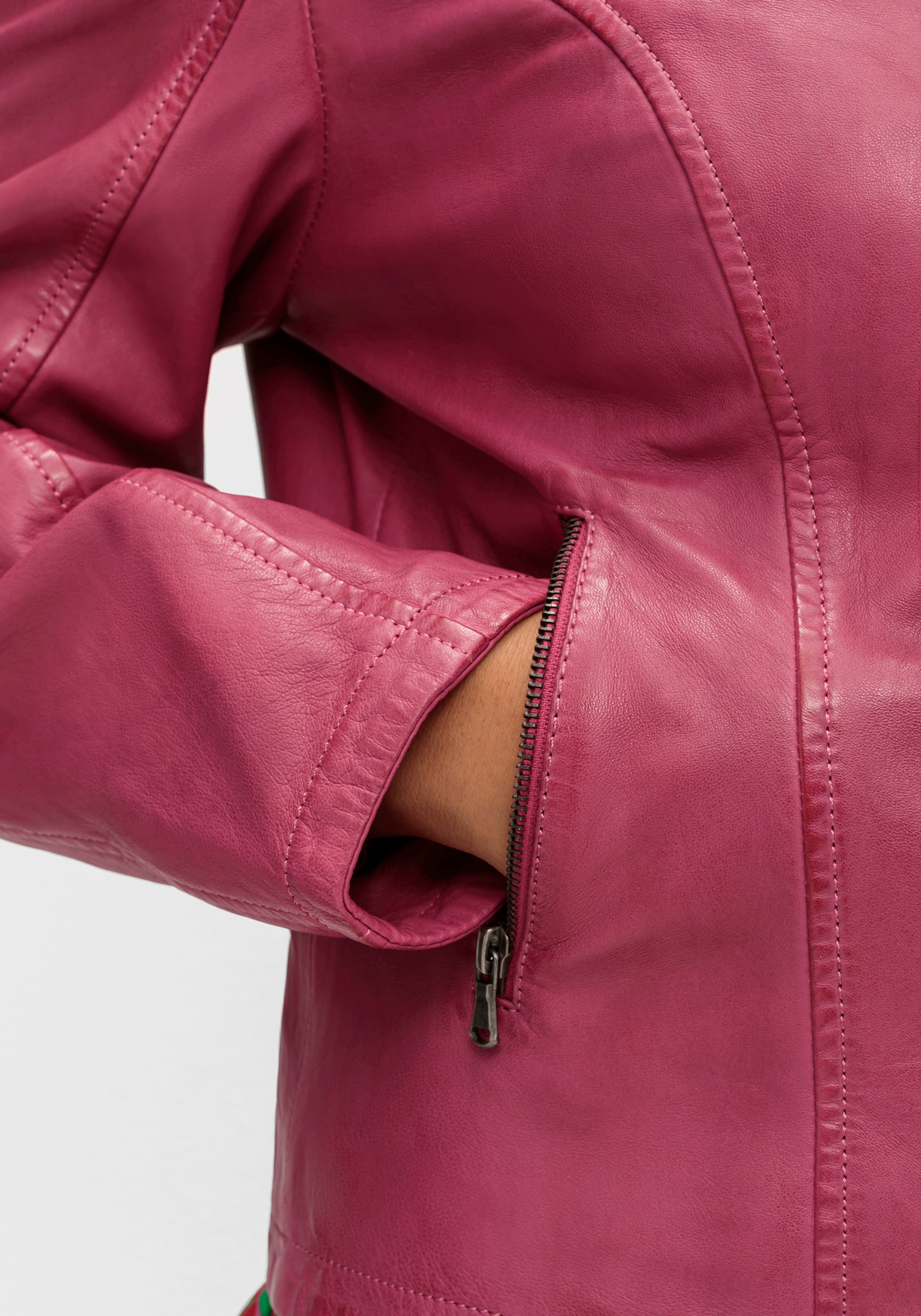 sheego Lederjacke im Biker-Stil - orchidee