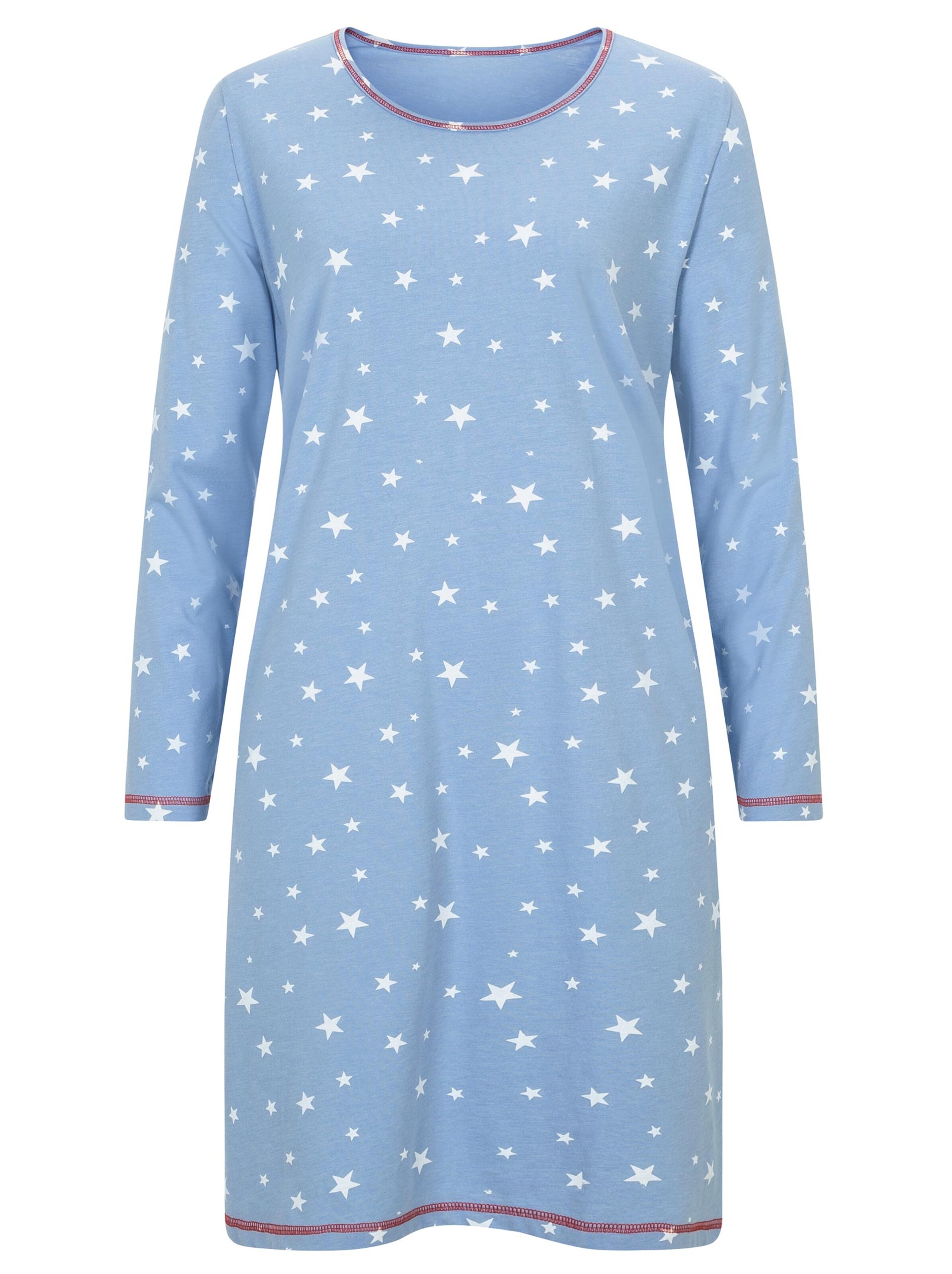 wäschepur Nachthemden - blau-bedruckt + blau