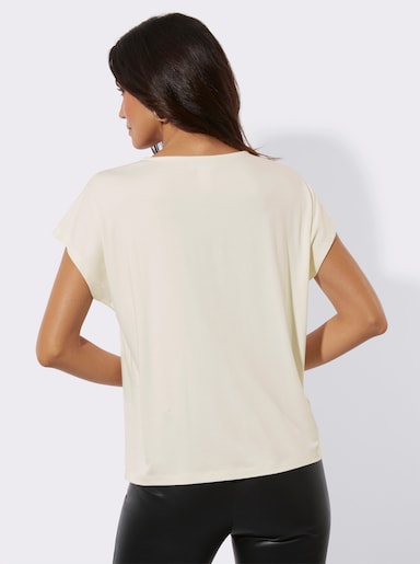 Print-Shirt - champagner-koralle-bedruckt