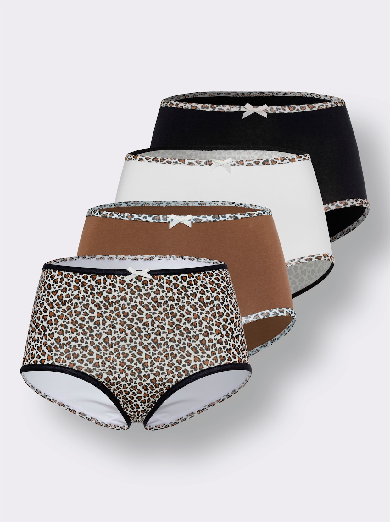 Tailleslip - champagne bedrukt + zwart + bruin + wit