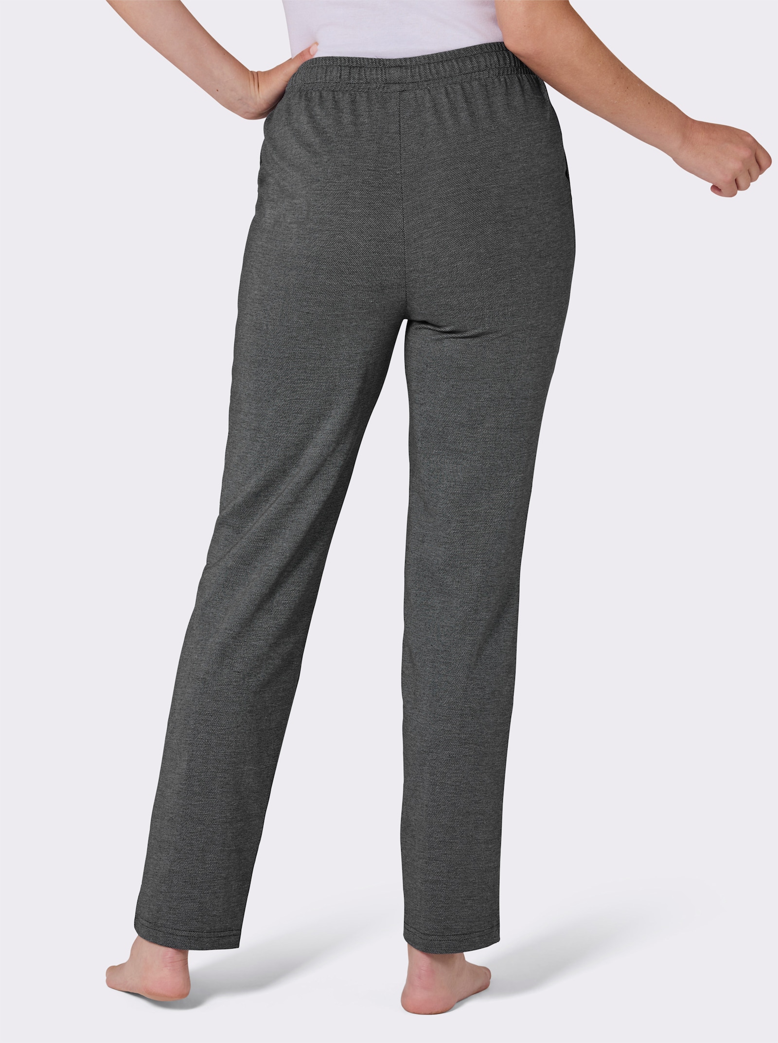 feel good Dehnbund-Hose in Jeans-Optik - schwarz-meliert