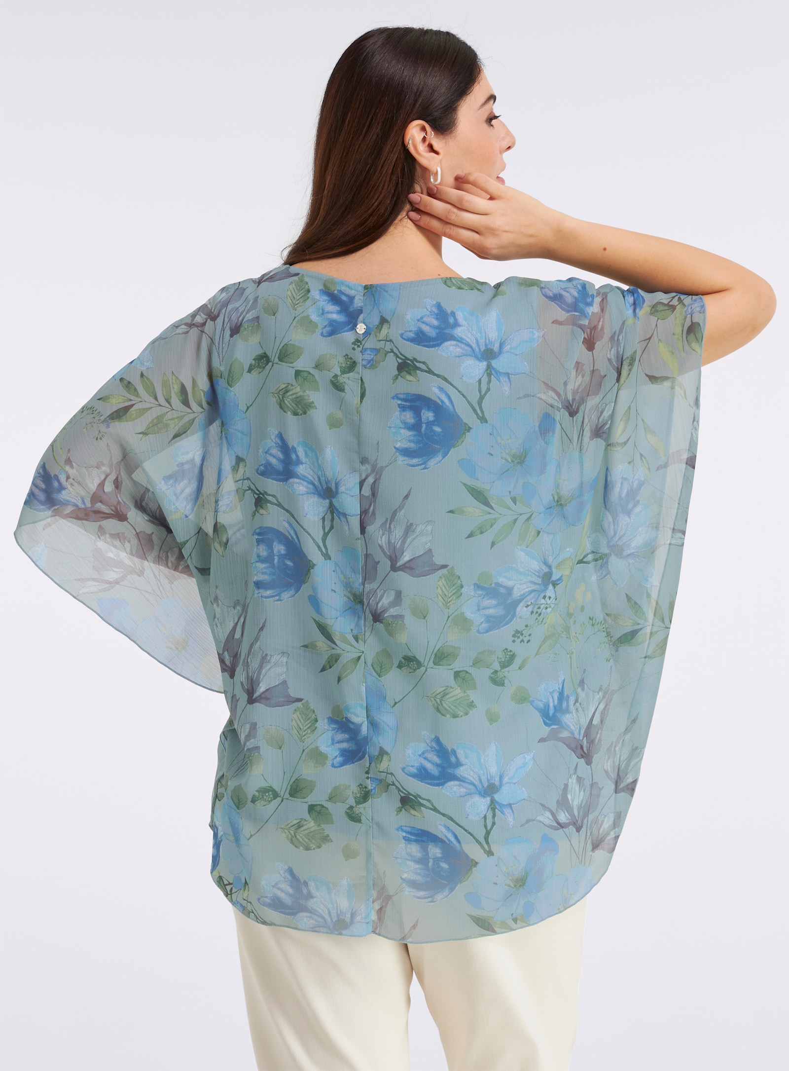 sheego Tunika in Cape-Form - kalkmint-eisblau-bedruckt