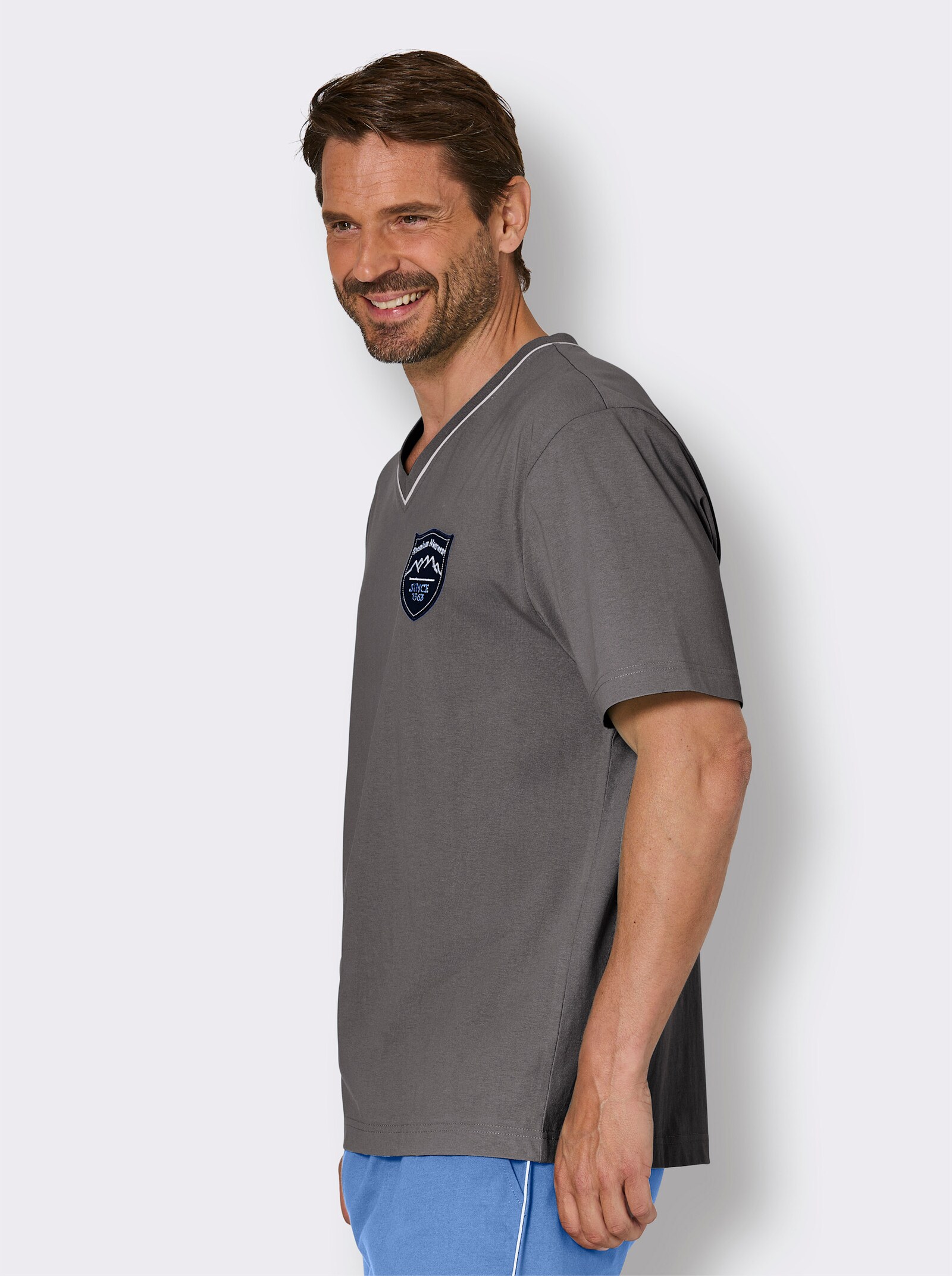 wäschepur men Schlafanzug-Shirt - anthrazit