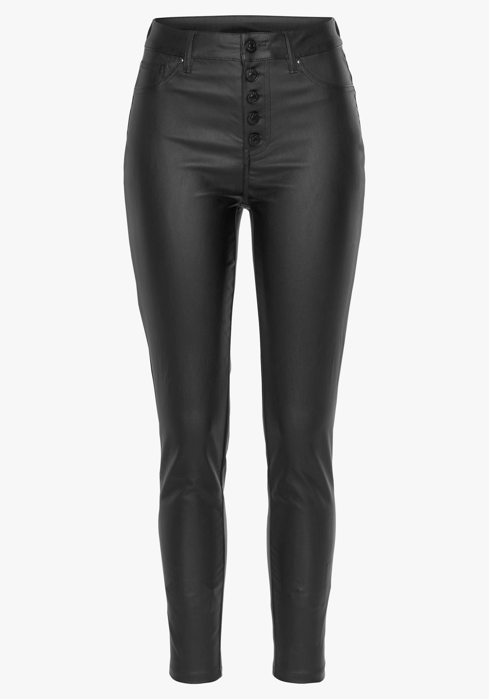 LASCANA Lederimitathose - schwarz