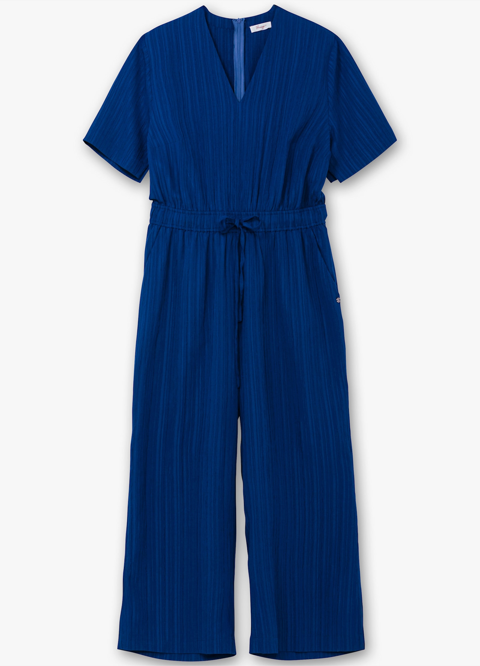 sheego Jumpsuit mit Taillen-Tunnelzug - blaubeere