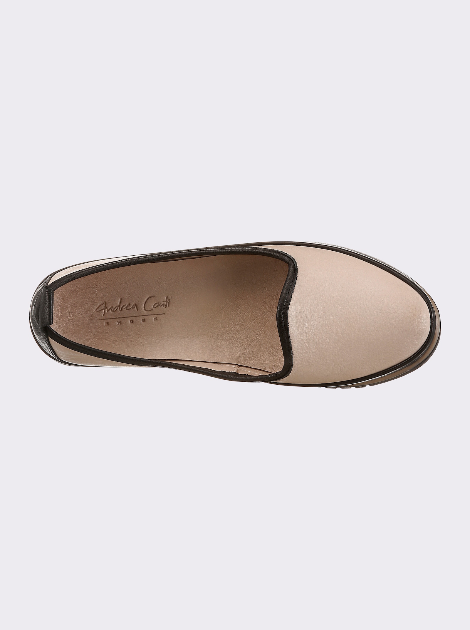 Andrea Conti Slipper - creme-schwarz