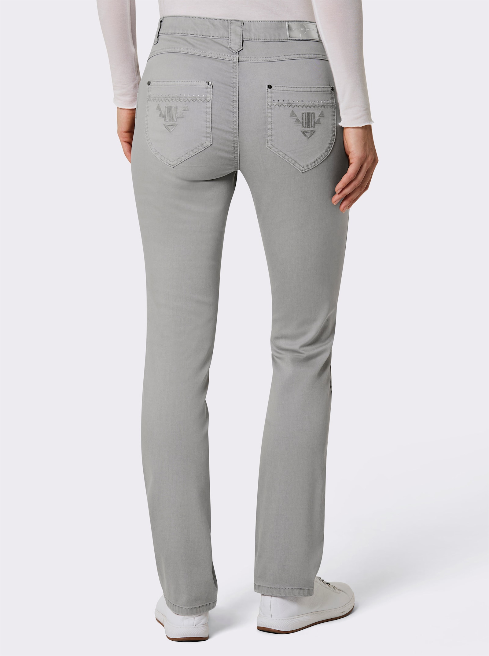 CREATION L PREMIUM Gerade Jeans mit Lyocell-Anteil - steingrau