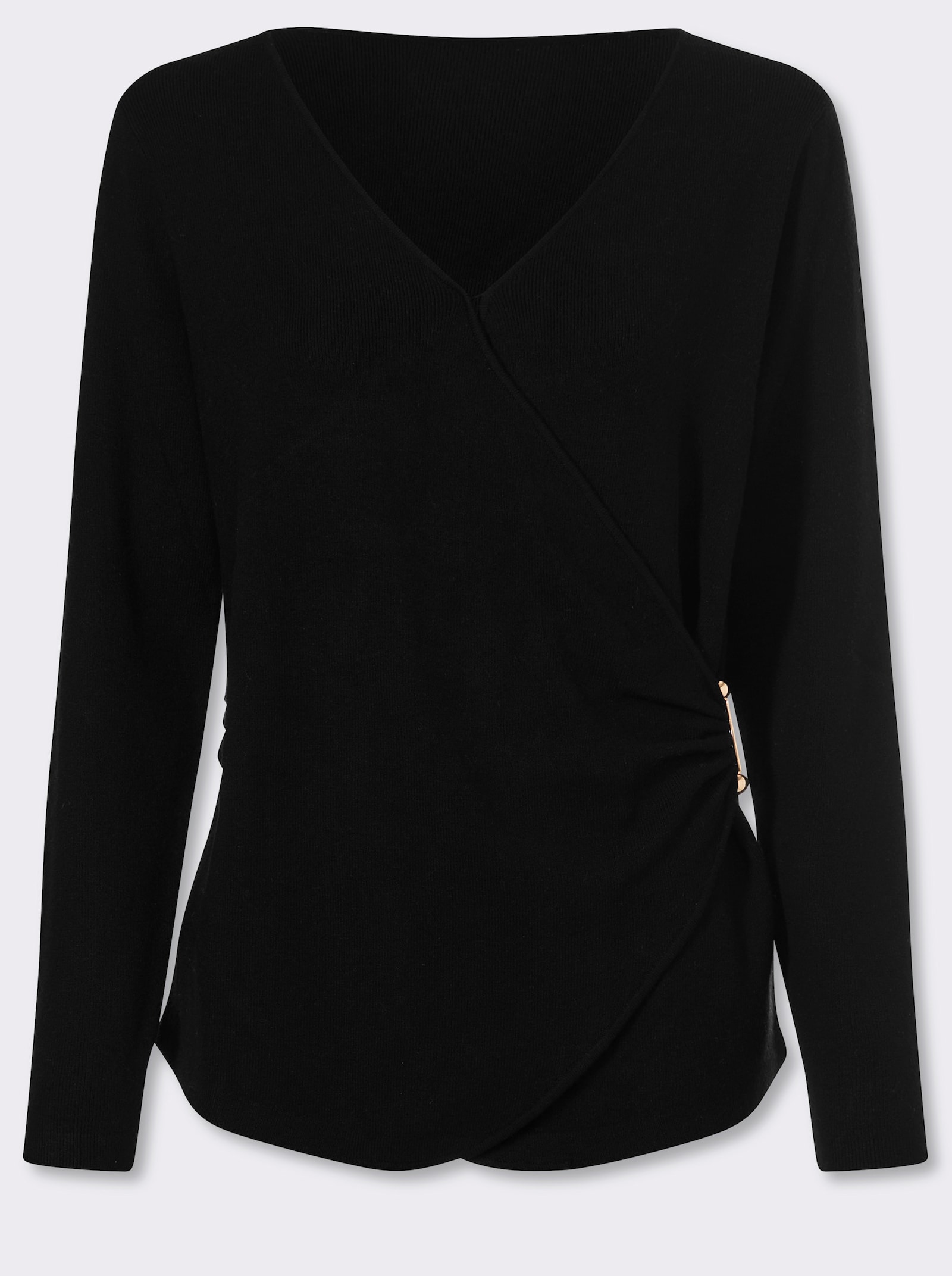 heine Feinstrickpullover im Ajourmuster - schwarz