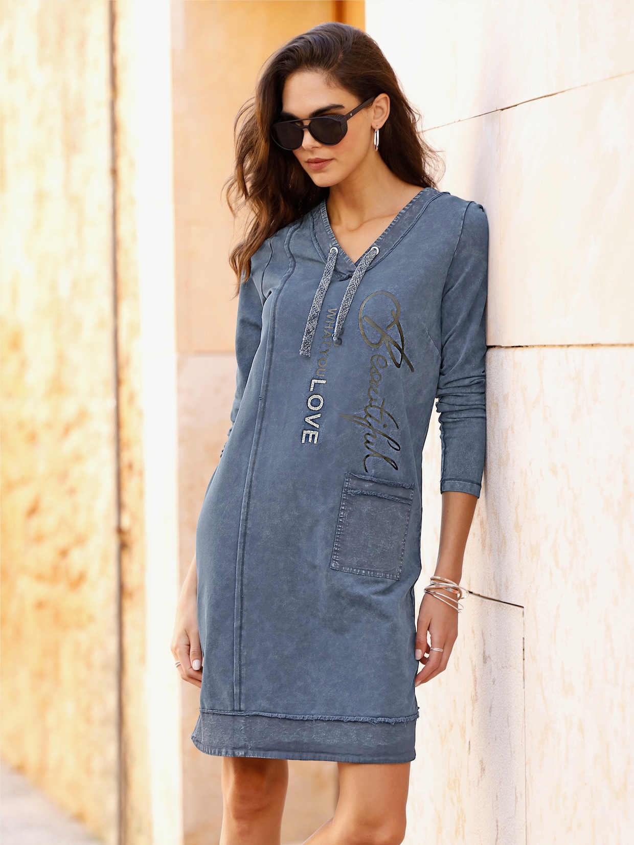 heine Sweatkleid - jeansblau