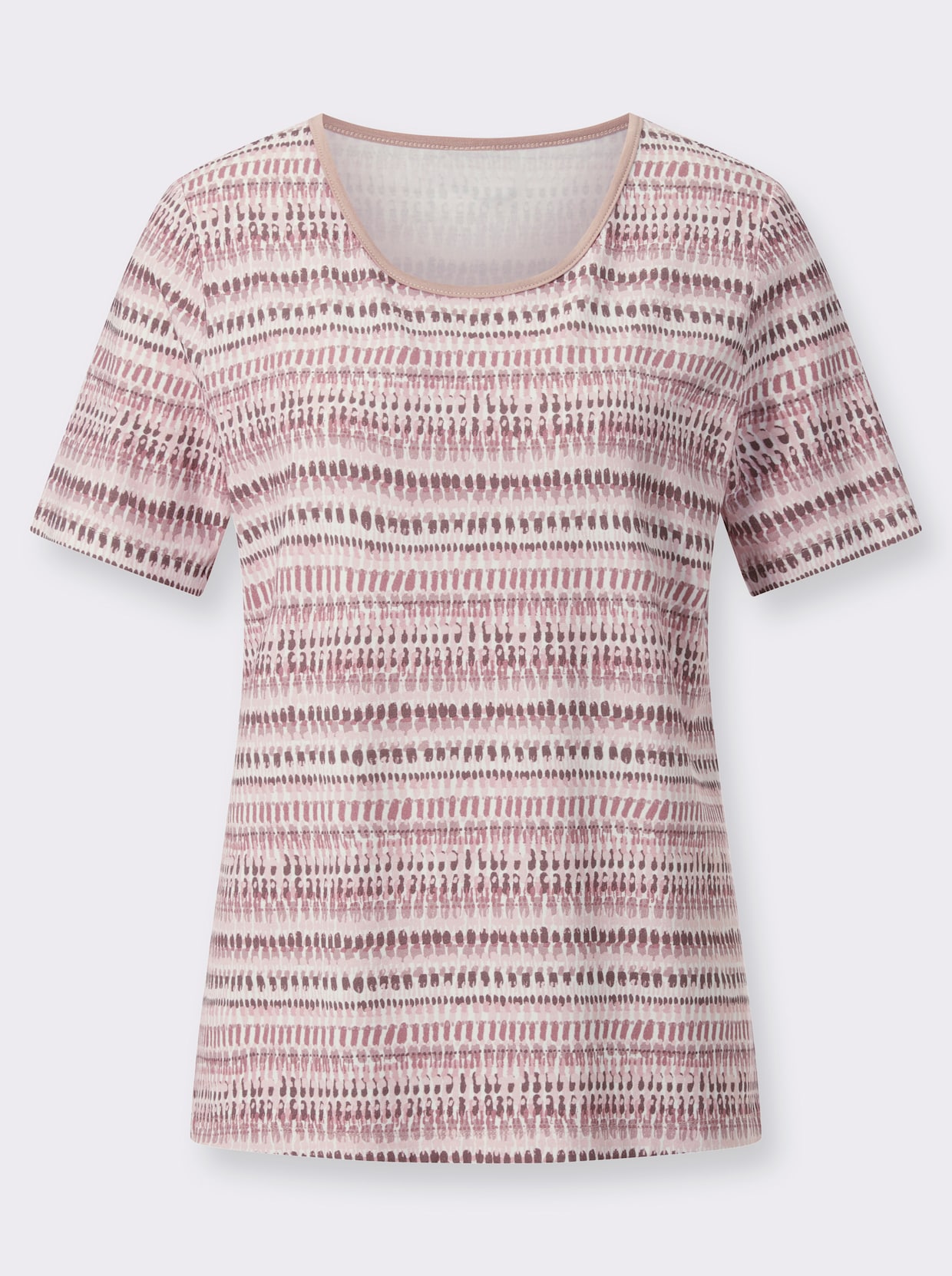 Shirt - mauve-ecru-bedruckt