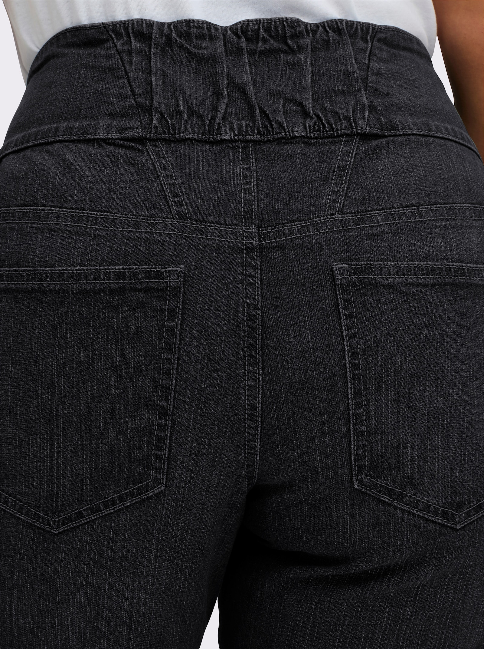 sheego High-waist-Jeans mit schmalem Bein - black denim