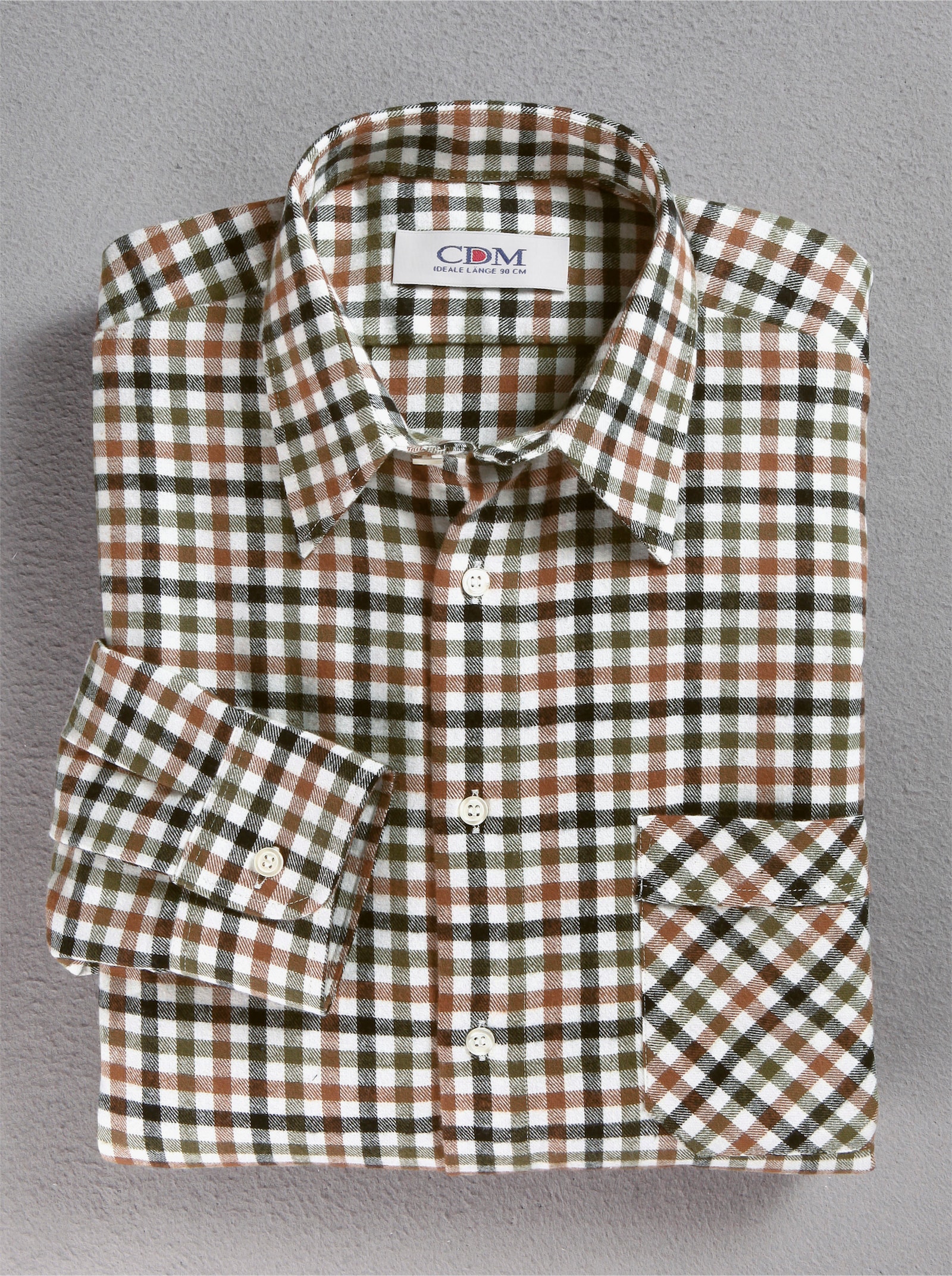 Schlupf-Hemd - grün-beige