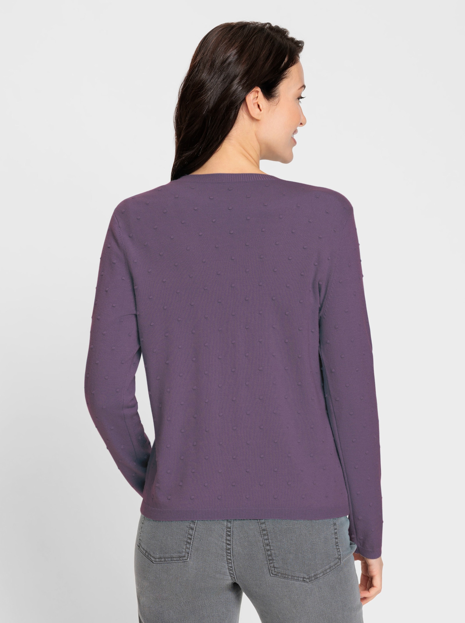 Strickjacke mit 3D-Tupfen - feige