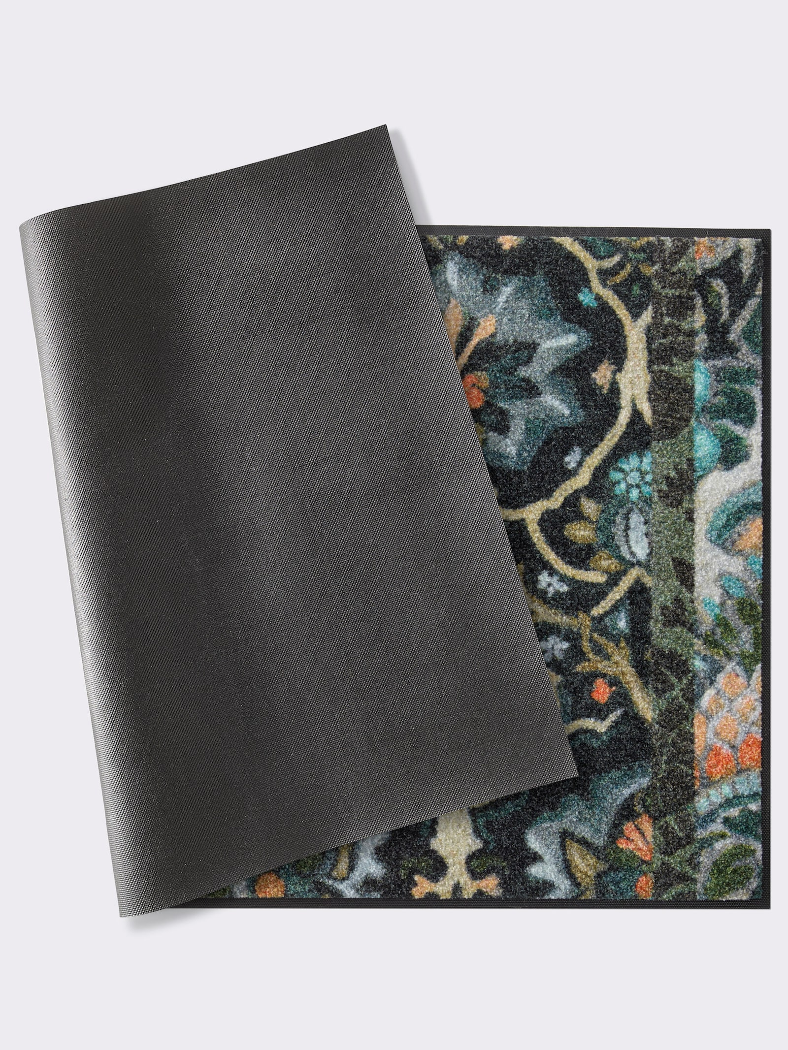 wash+dry by Kleen-Tex Fußmatte - petrol-apricot-bedruckt