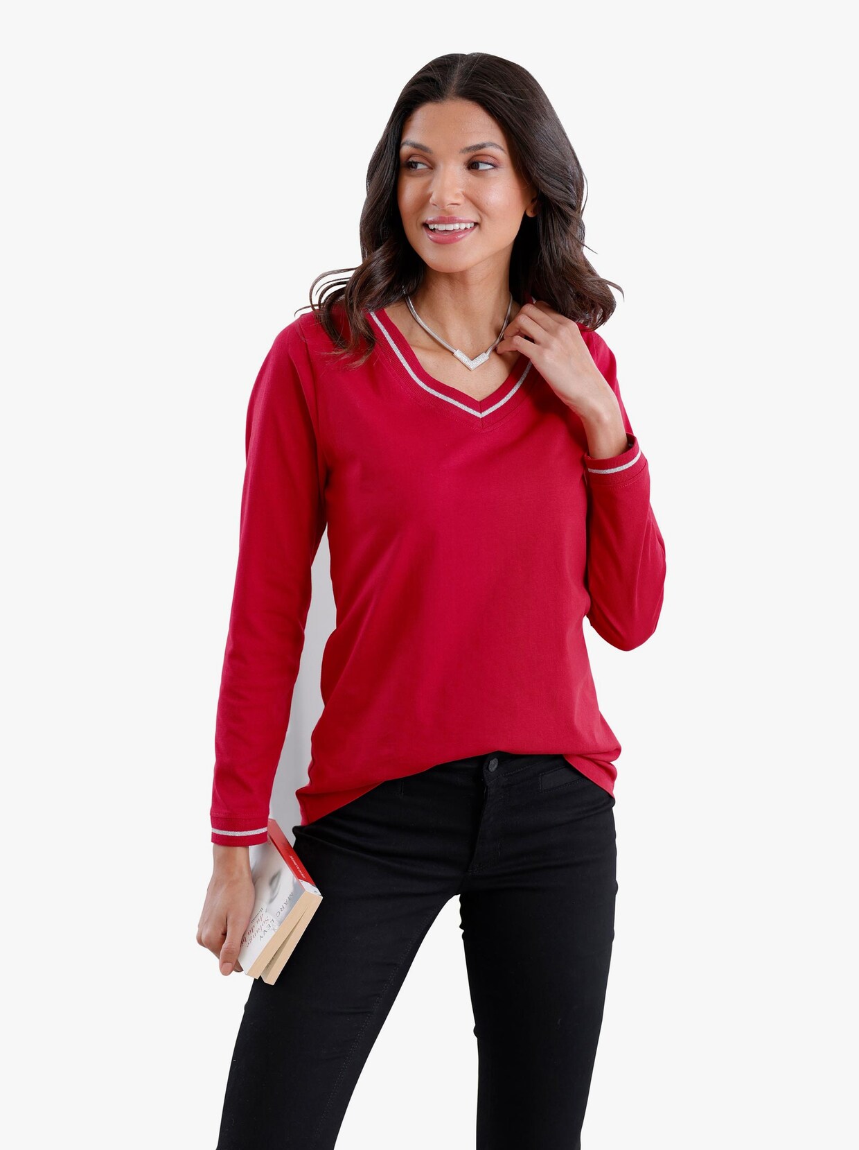 Tričko s dlouhým rukávem - červená