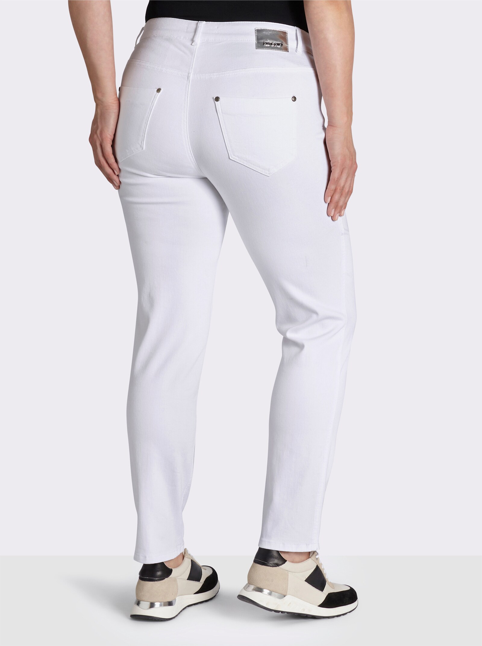 Ascari Stretch-Jeans in Röhren-Form - weiß