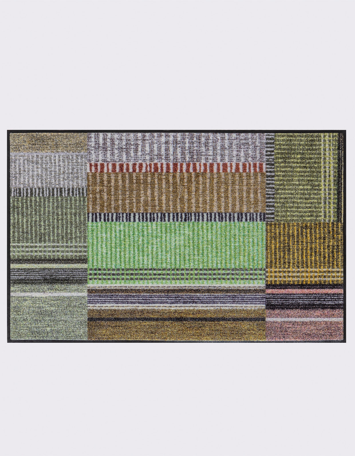 wash+dry by Kleen-Tex Voetmat - groen/ecru gedessineerd