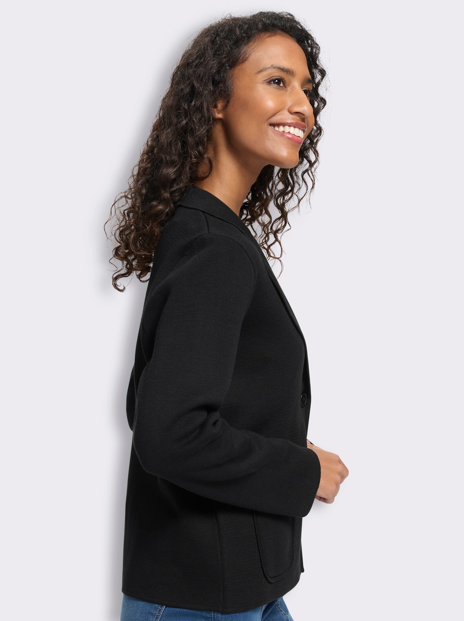 heine Strickblazer mit Taschen - schwarz