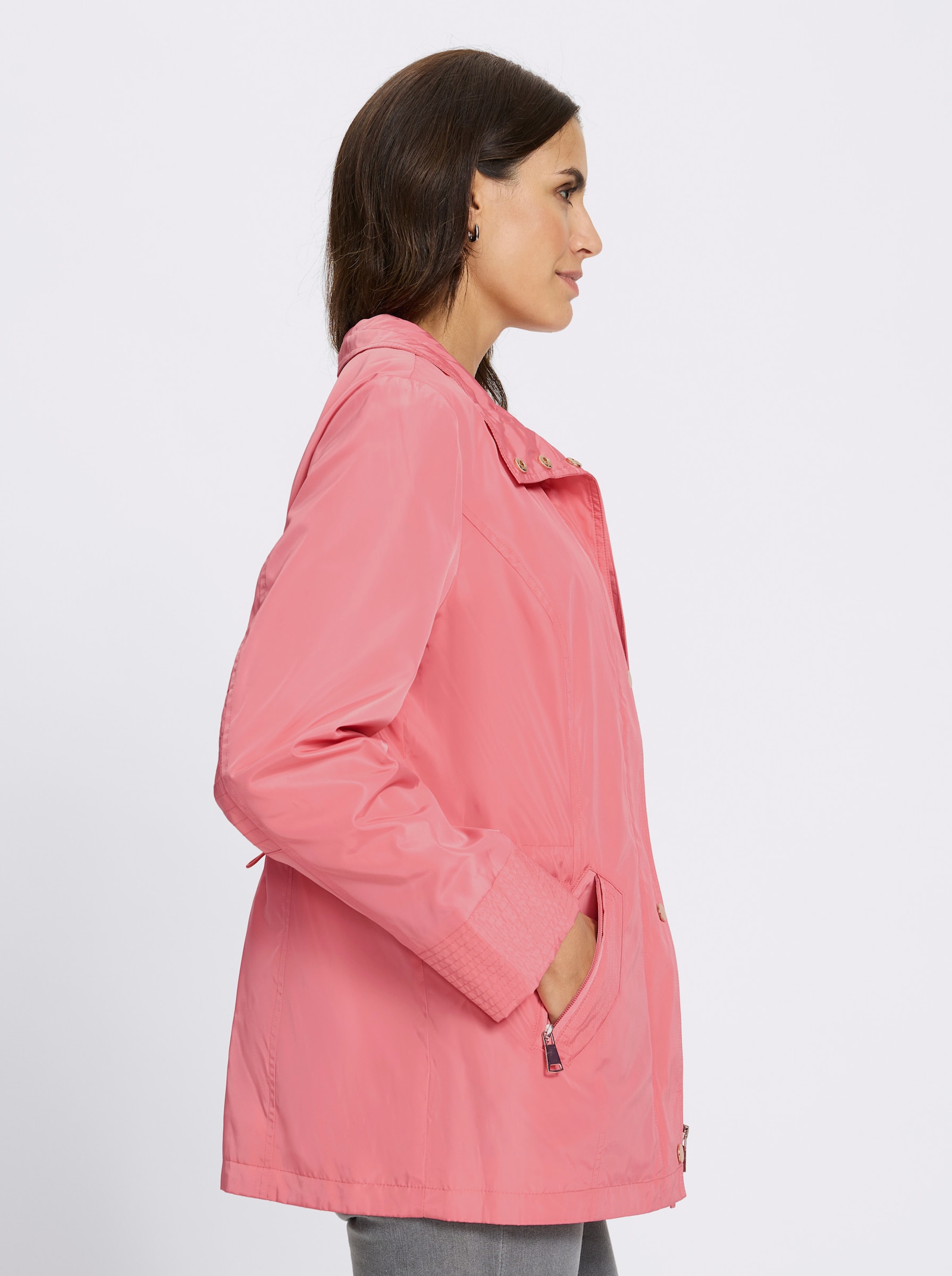 Outdoorjacke mit Tunnelzug auf Taillenhöhe - flamingo