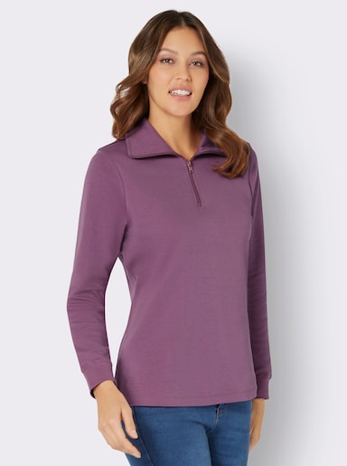 Sweatshirt mit Reißverschluss - violett