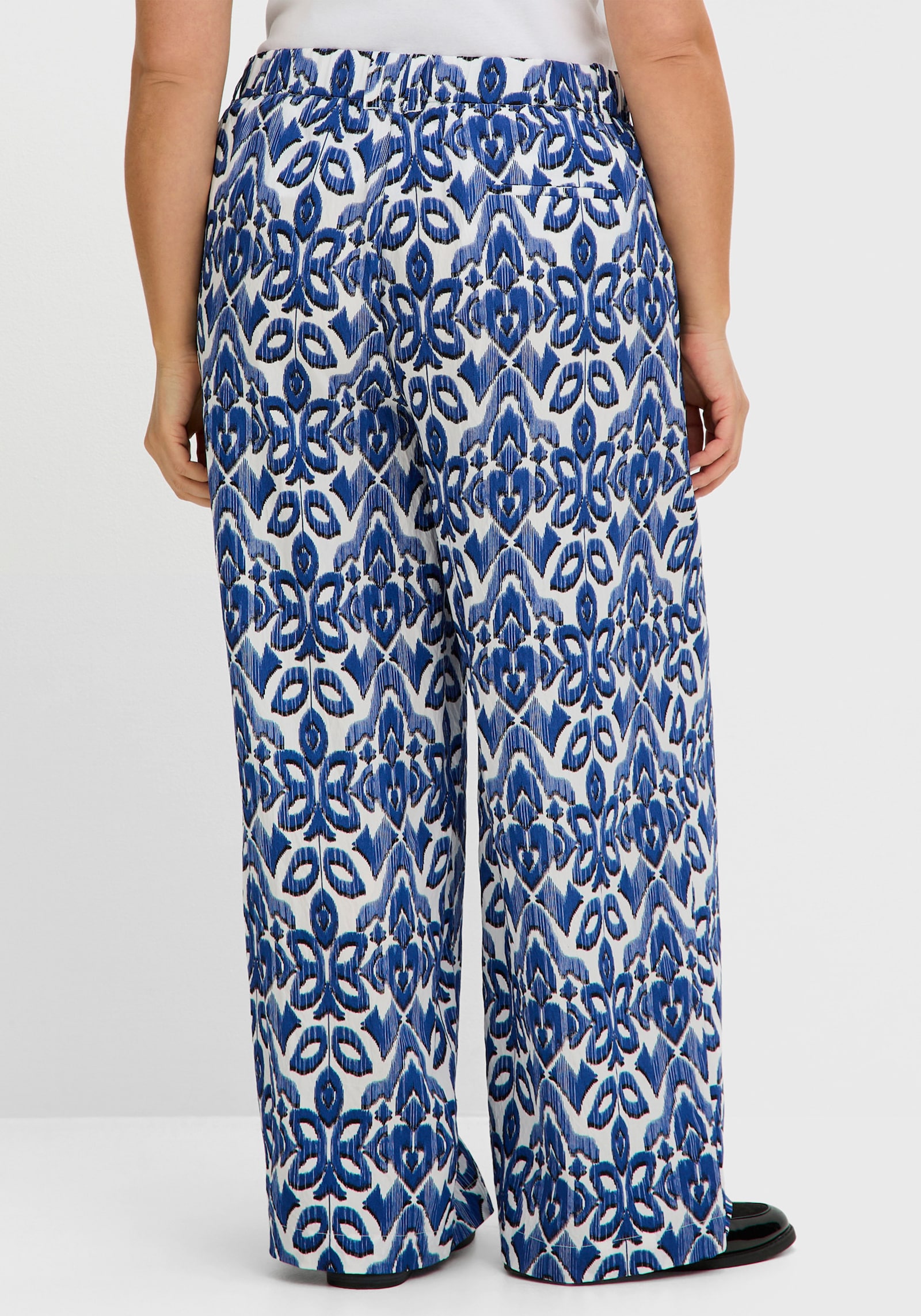 sheego Hose in weiter Beinform, bedruckt - ecru-gemustert