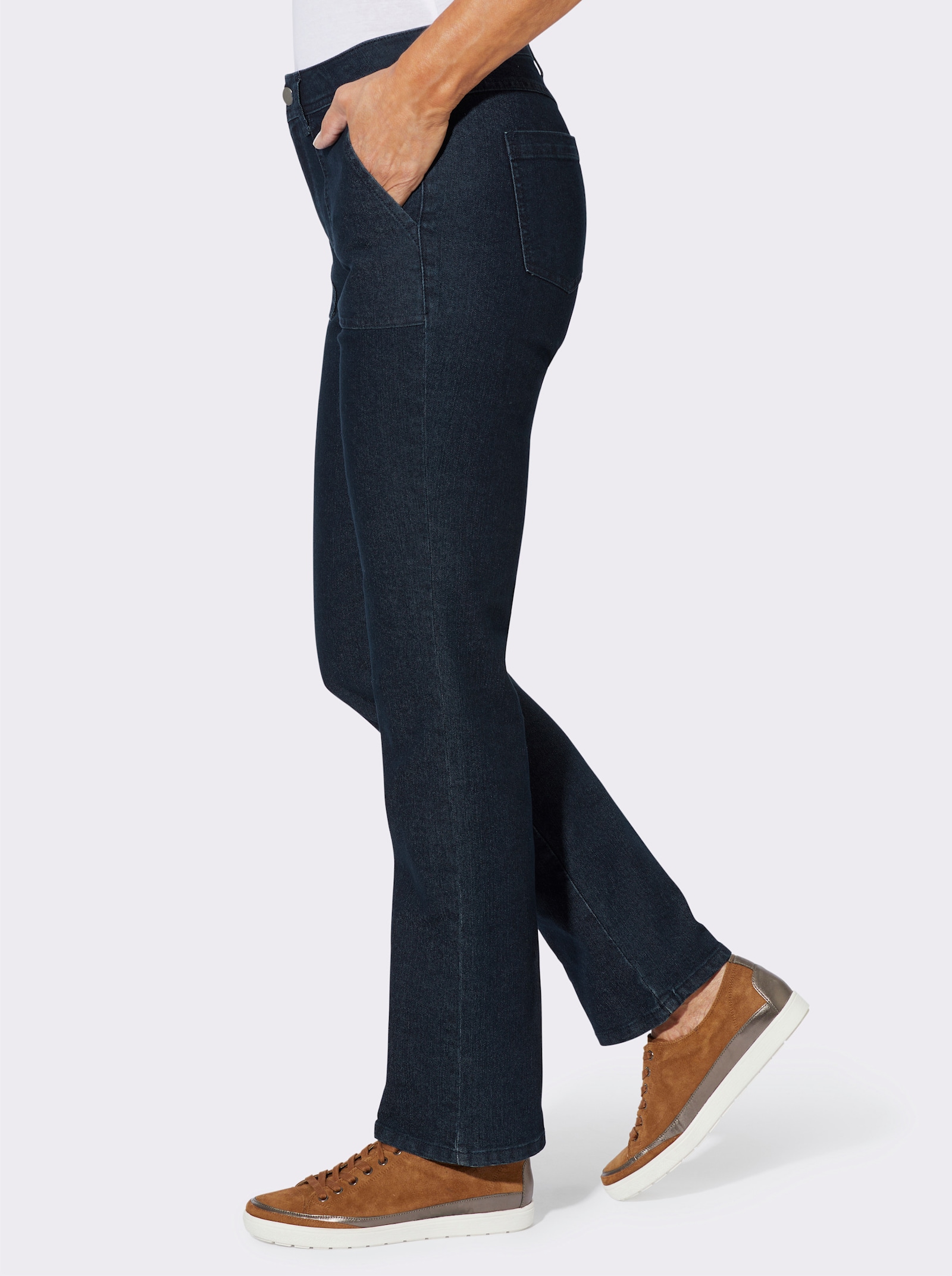 Džínsy, našité vrecká - tmavomodrá