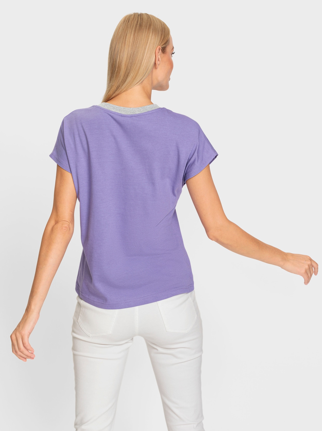 heine T-shirt en V - lavande