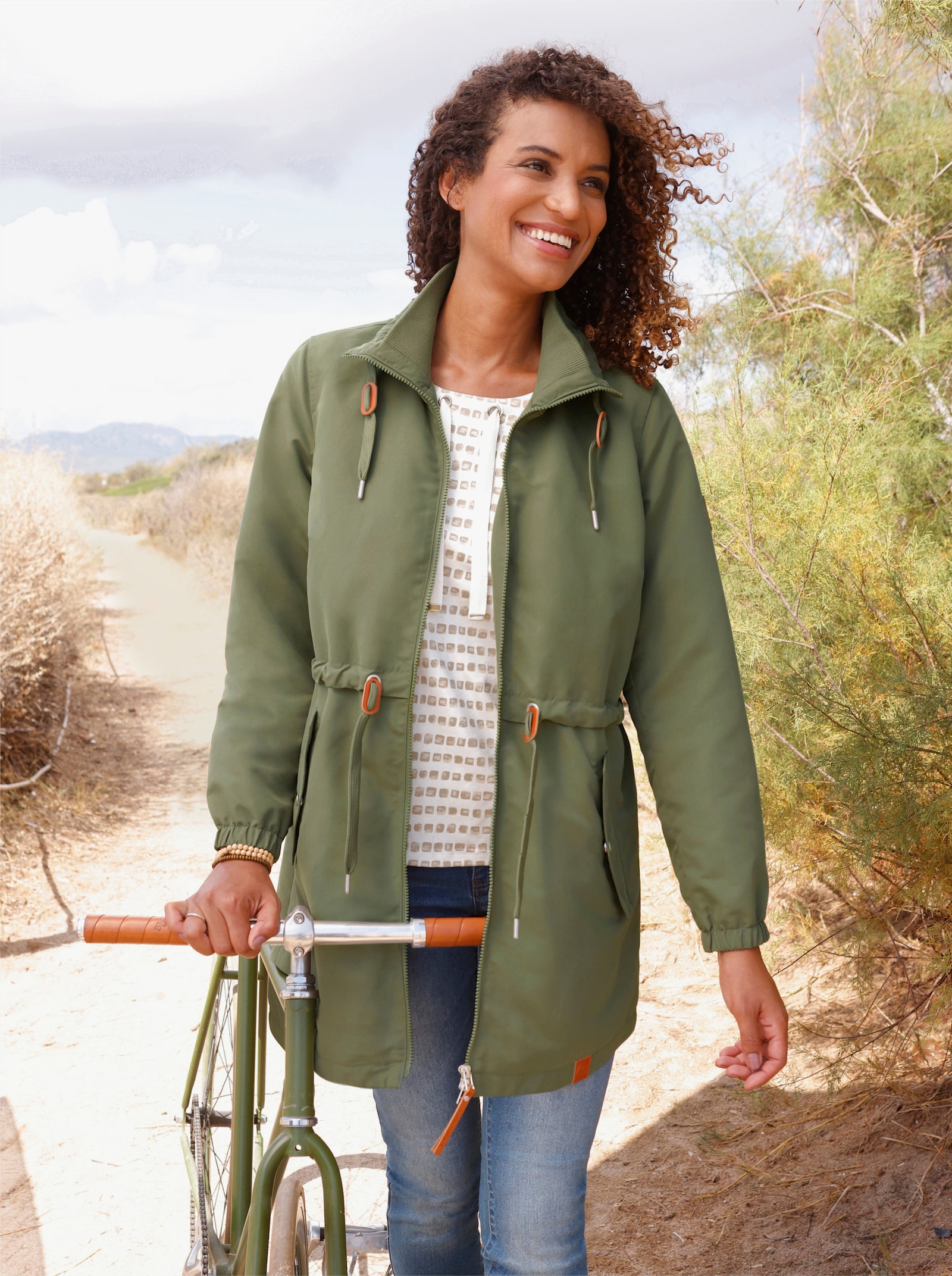 Parka mit 2-Wege-Reissverschluss - khaki