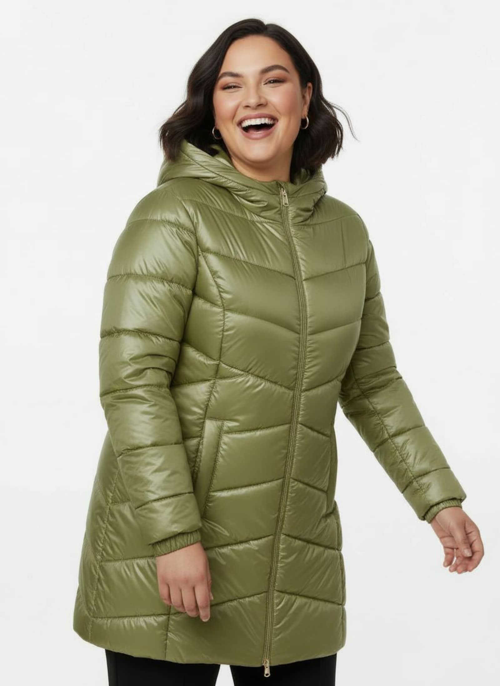 Longjacke mit Steppmuster - schilf