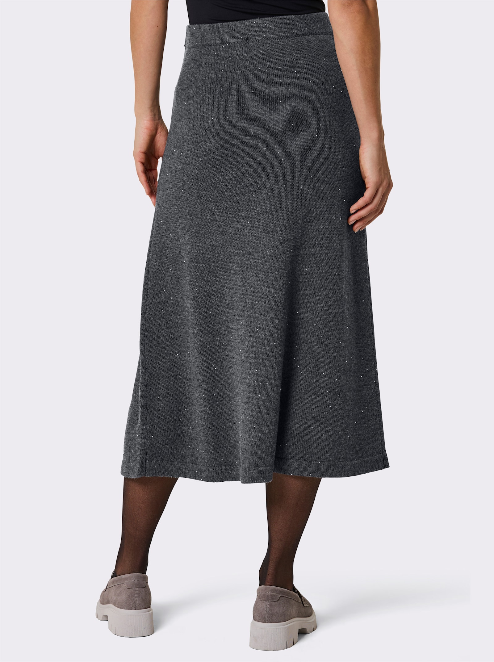 CREATION L PREMIUM Strickrock mit Wolle und Kaschmir - anthrazit