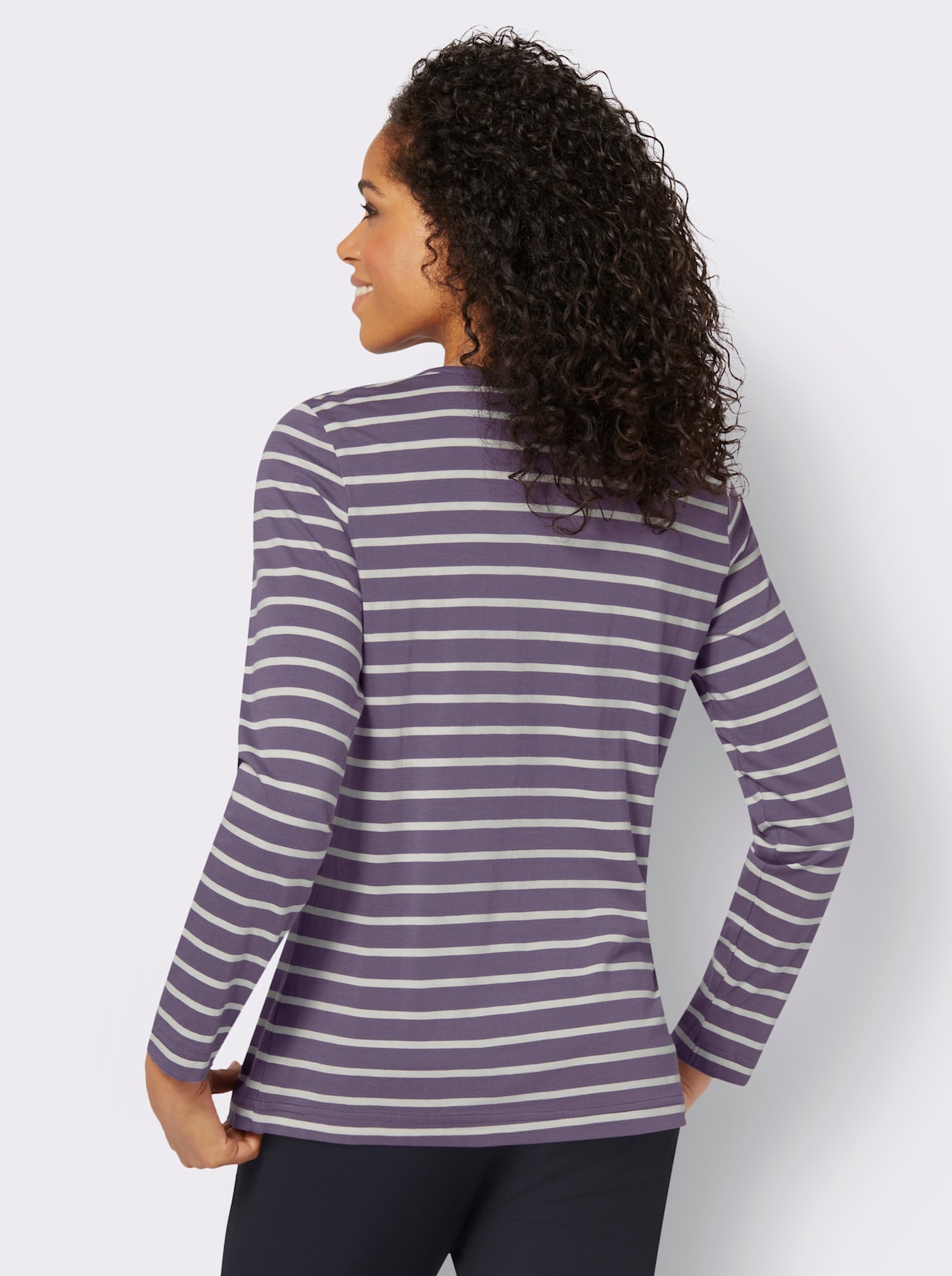 T-shirt rayé - figue-écru à rayures