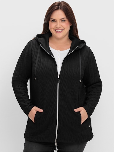 sheego Sweatjacke - schwarz