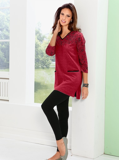 Lang shirt - rood/zwart