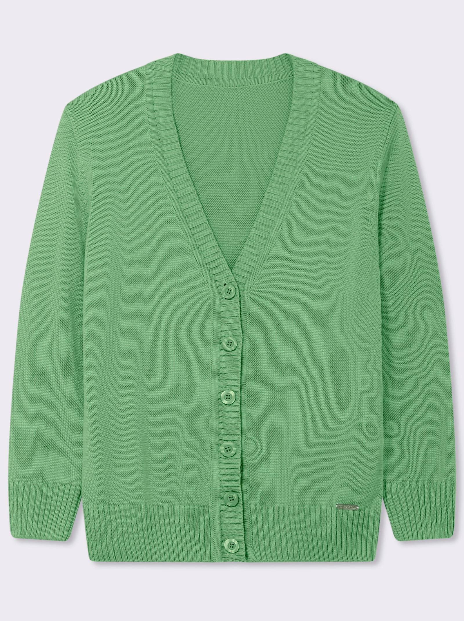 Strickjacke mit farblich abgestimmten Knöpfen - apfel
