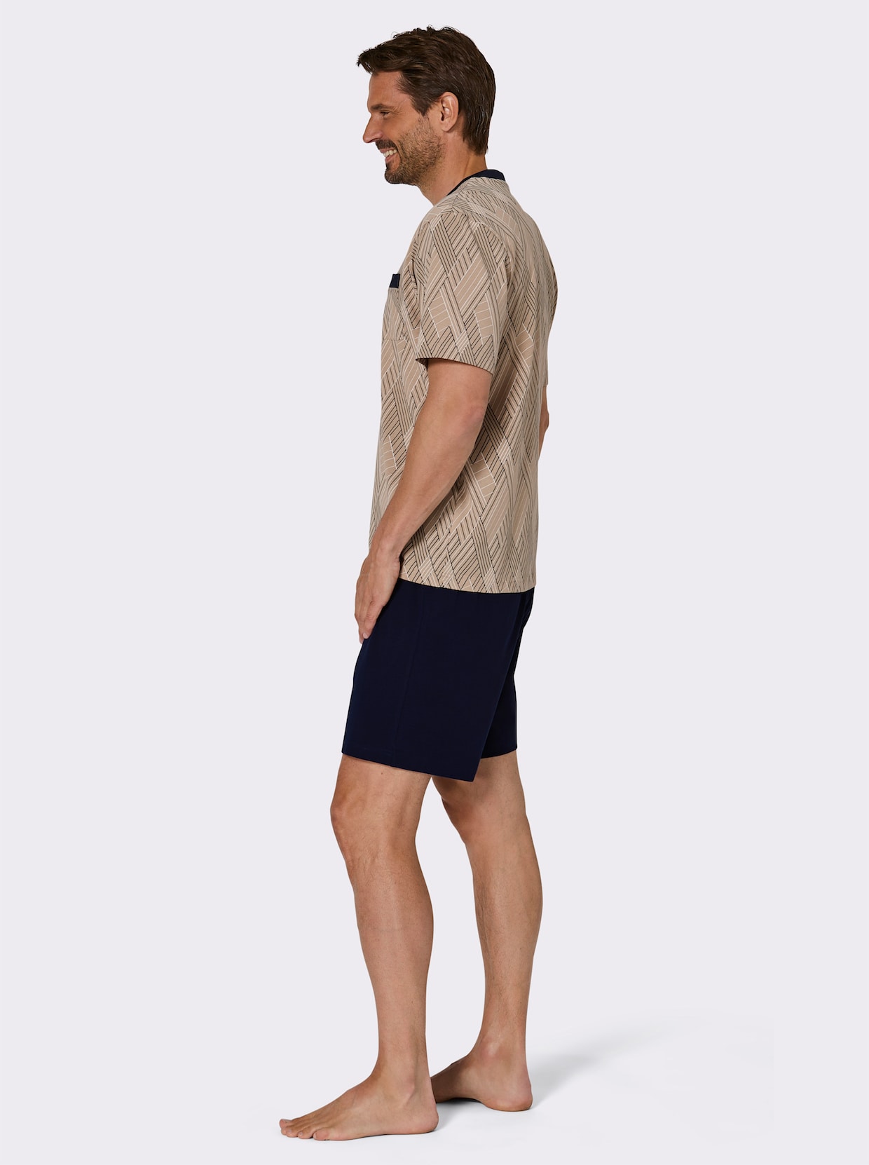 wäschepur men Shortys - marine-bedruckt + topas-bedruckt