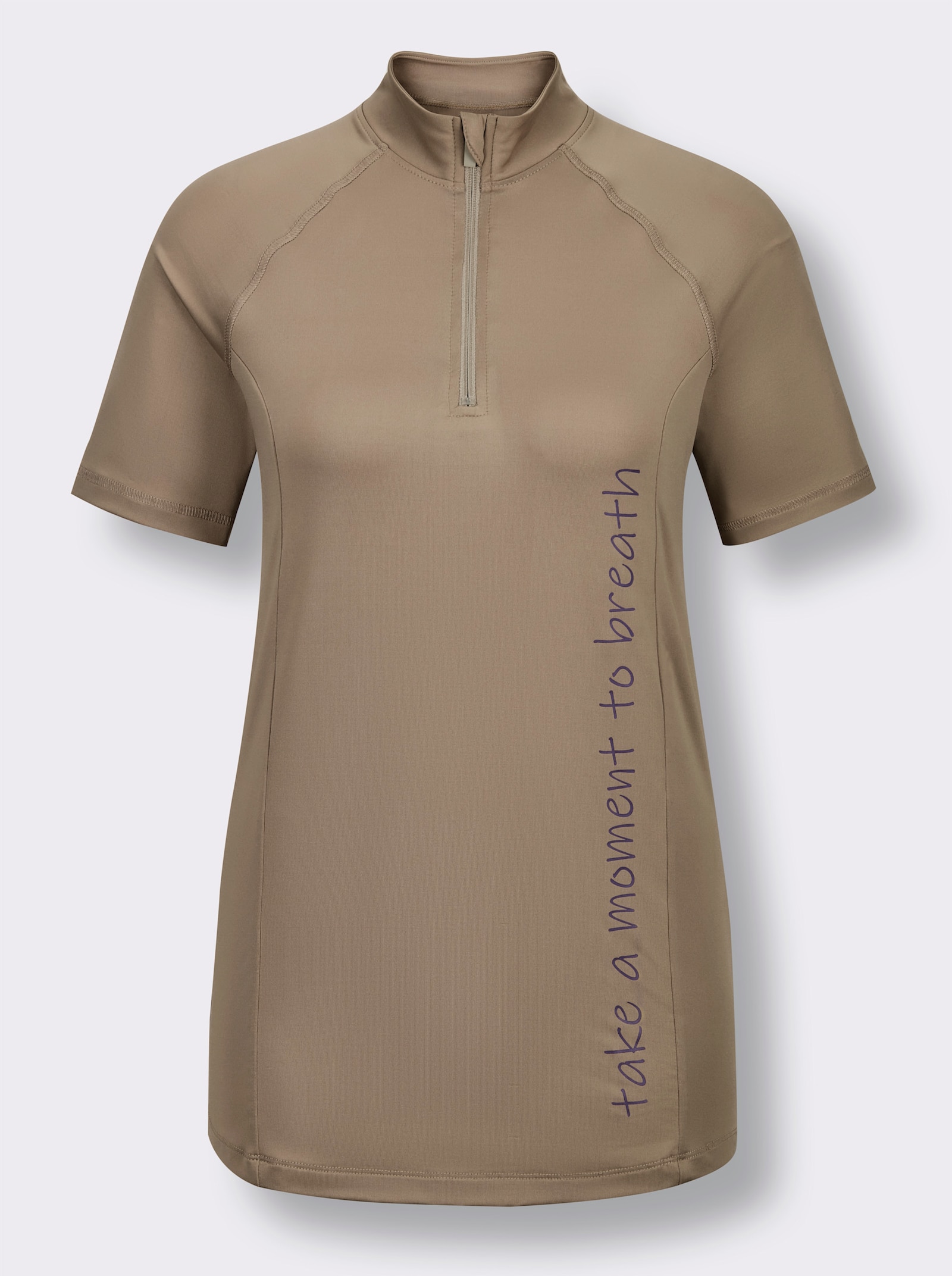 Fahrradshirt mit Reißverschluss - schlamm