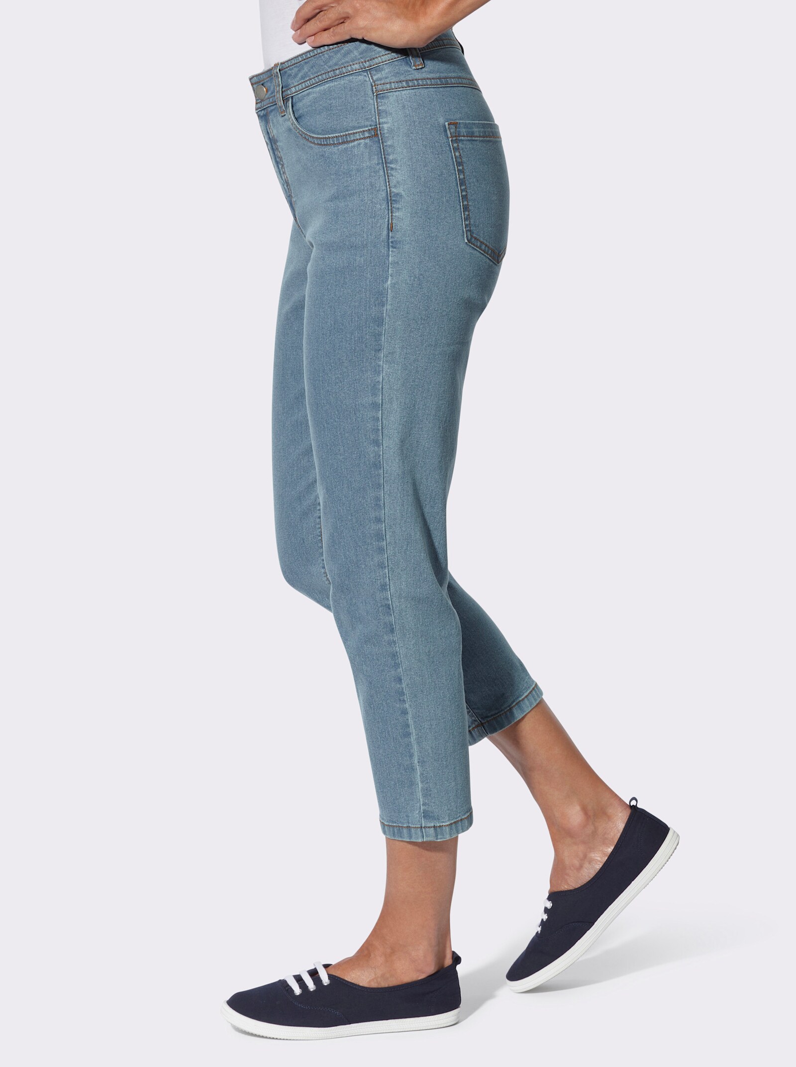 7/8-Jeans in 5-Pocket-Form - blue-bleached