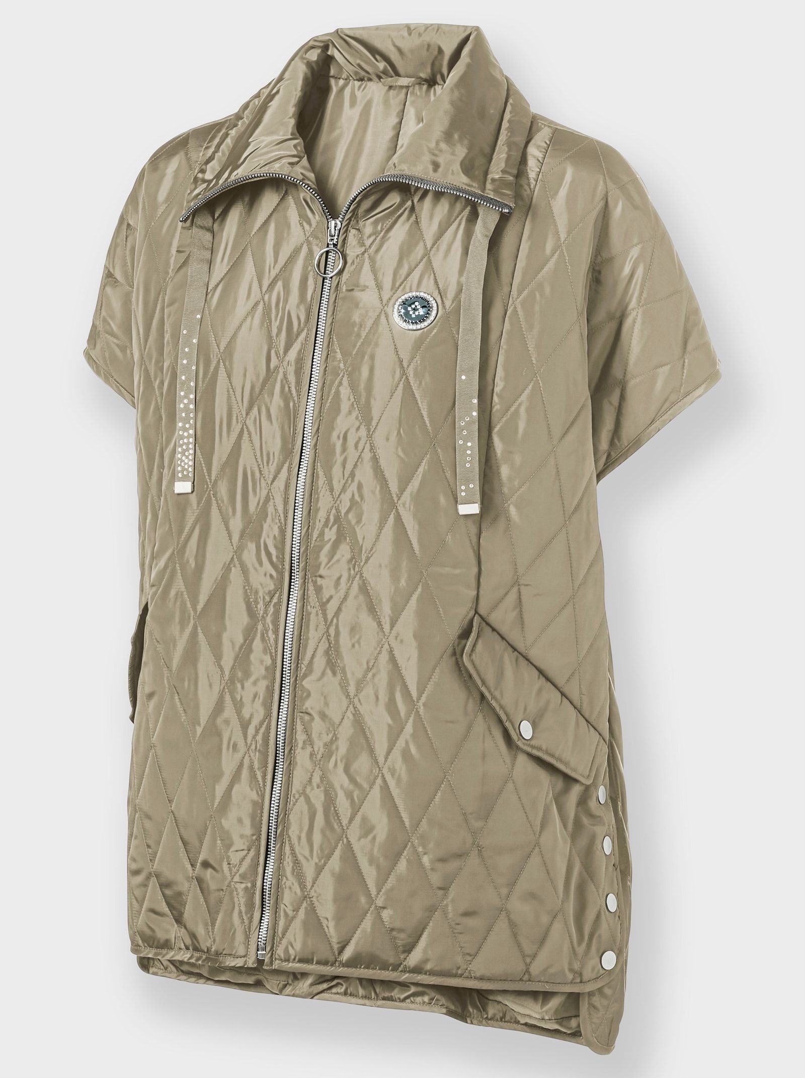 Weste mit Rautensteppung - schlamm