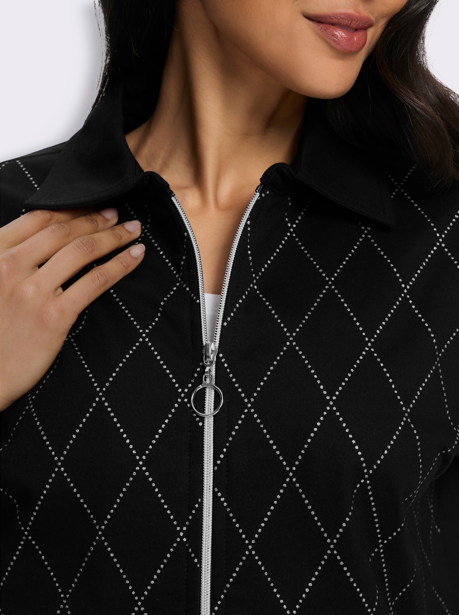 Sweatweste mit Folien-Druck vorne - schwarz
