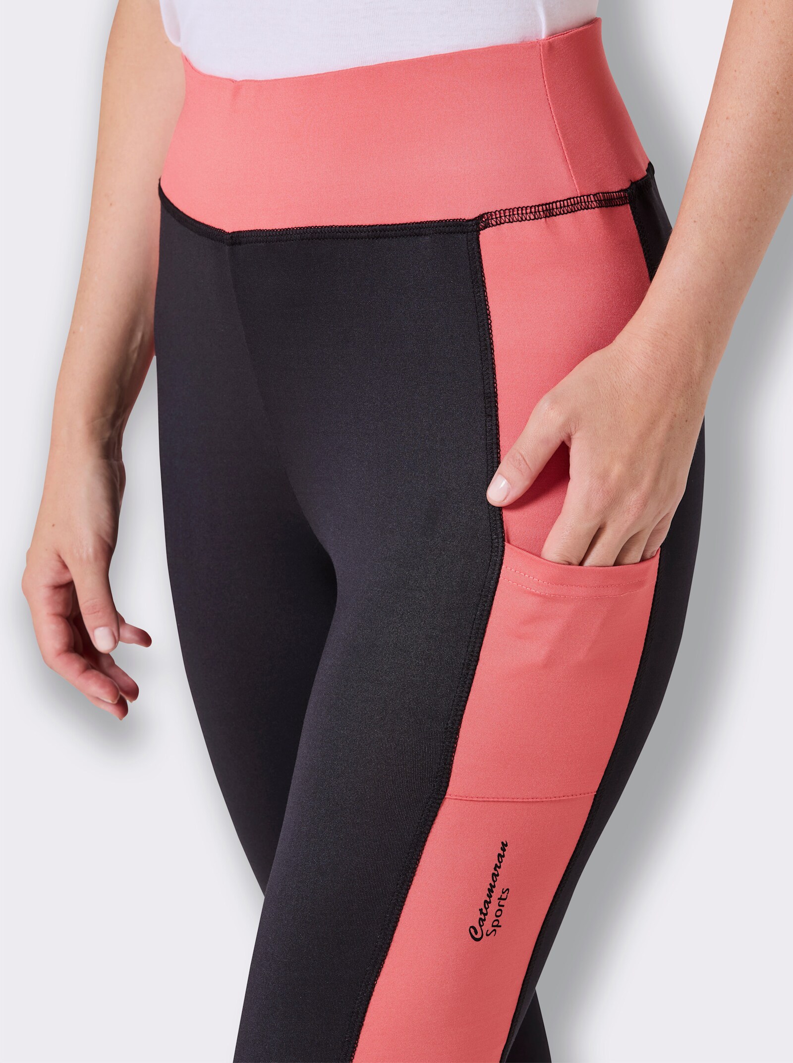 Catamaran Sports Sporthose in Dreiviertel-Länge - schwarz-koralle