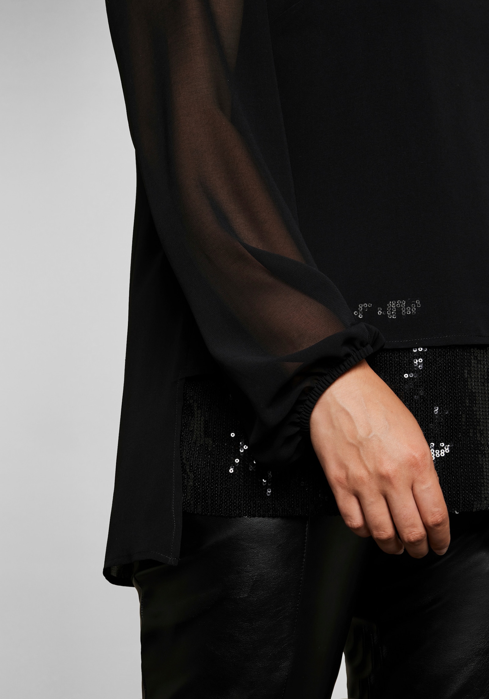 sheego Tunika in 2-in-1 Optik - schwarz