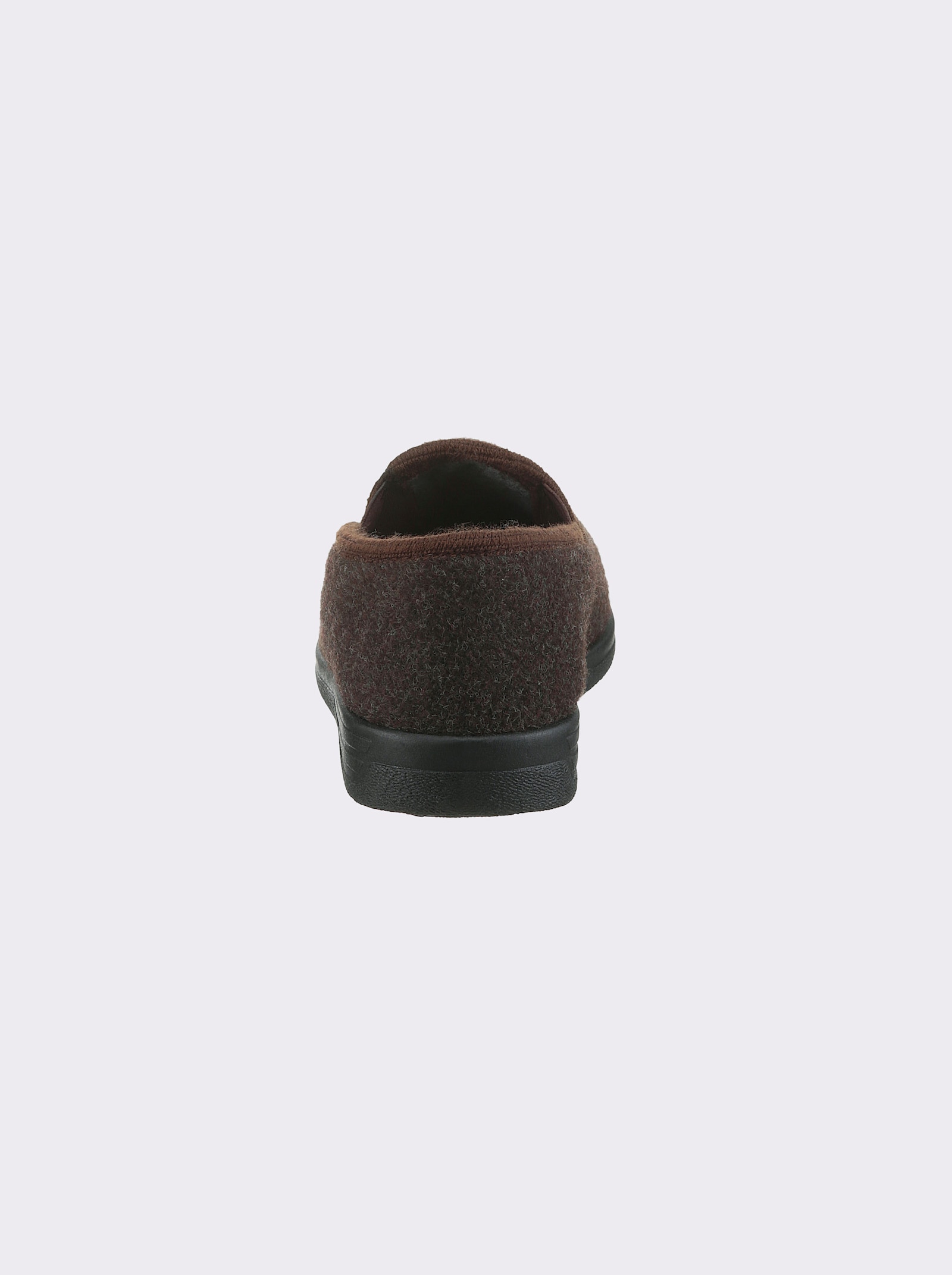 Hausschuh aus Textil, ungefüttert - schoko