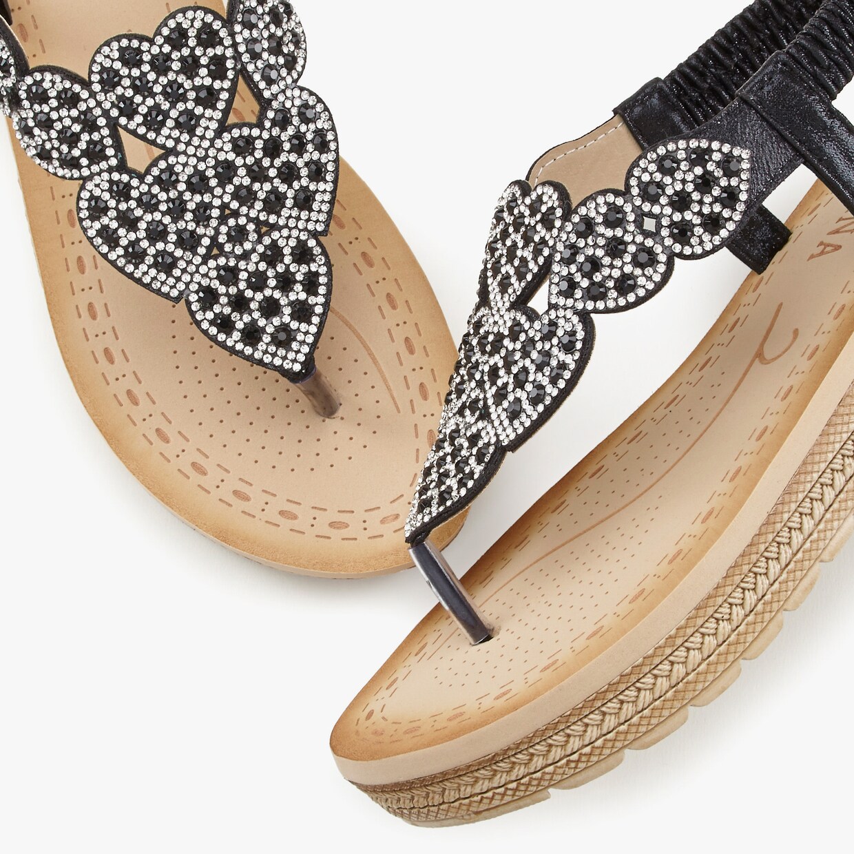 LASCANA Teenslipper - zwart