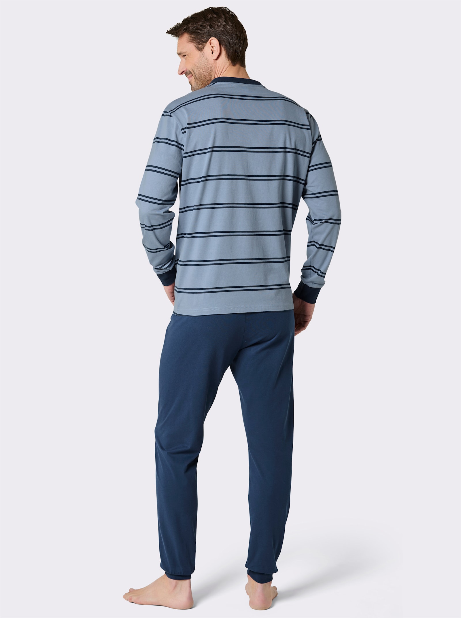 wäschepur men Schlafanzug - bleu-dunkelblau-gestreift