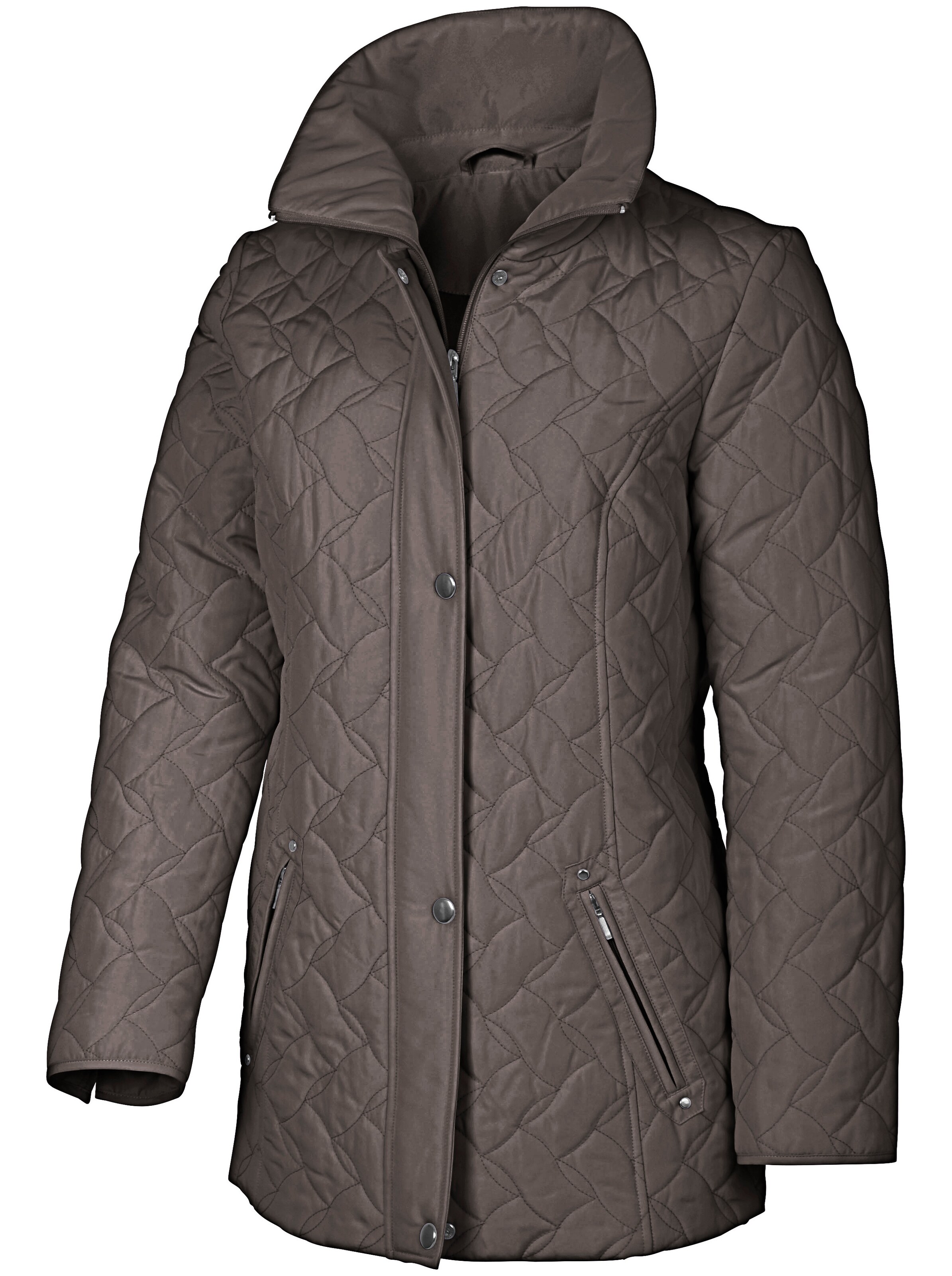 Witt Damen Steppjacke mit formgebenden Nähten, khaki