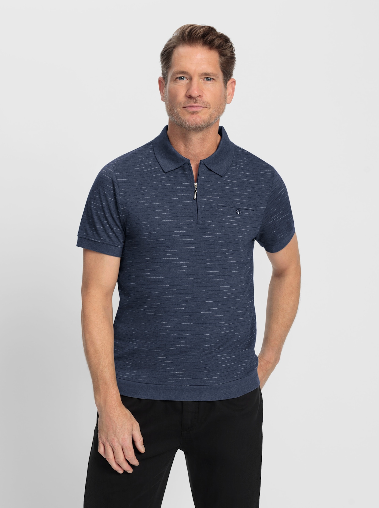Marco Donati Shirt met korte mouwen - marine gemêleerd