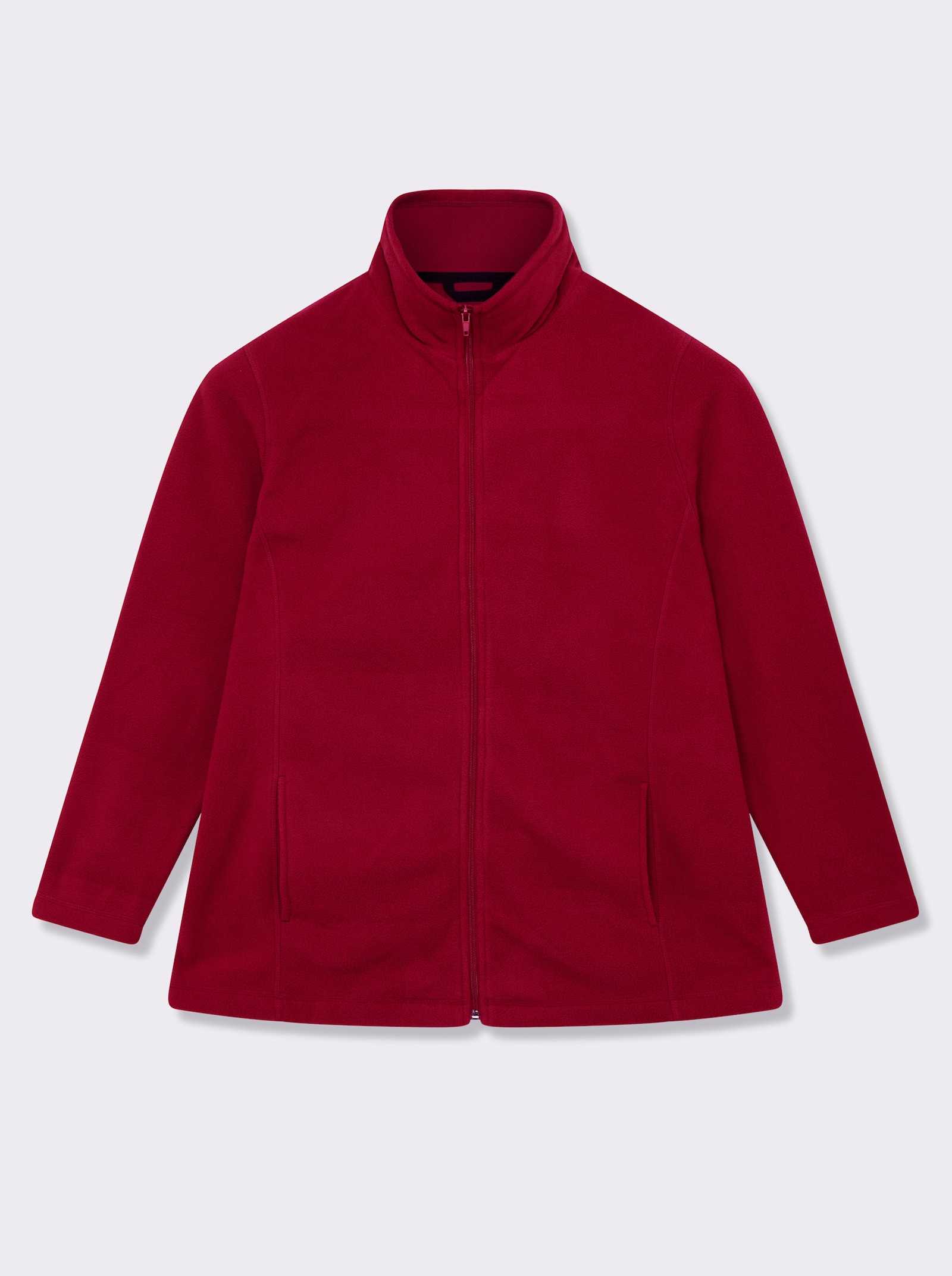 Fleecejacke mit zwei Taschen - weinrot